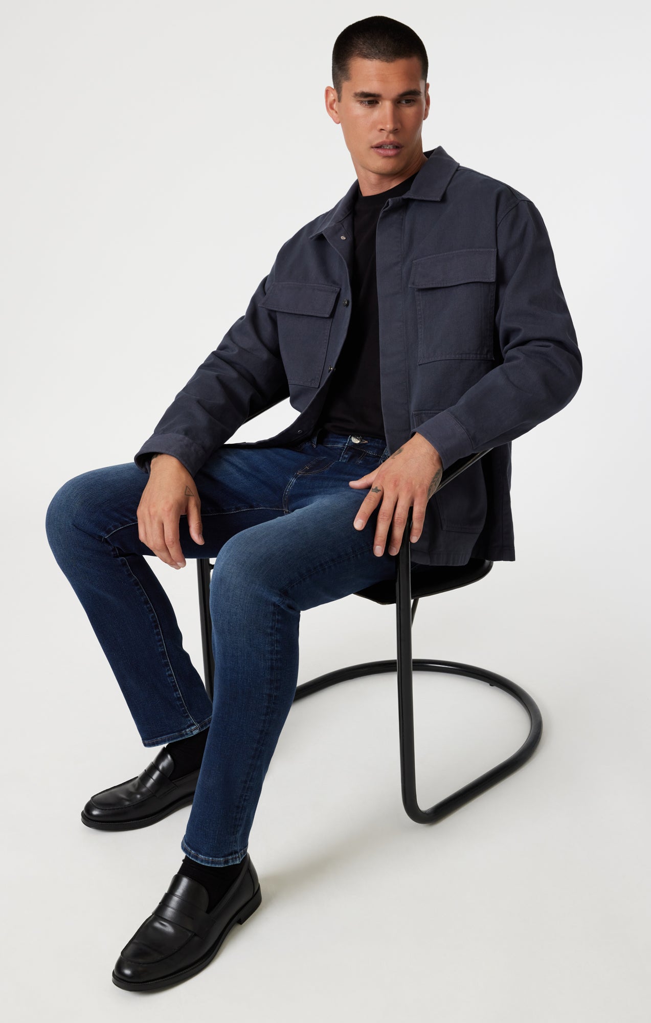 MARCUS SLIM STRAIGHT LEG IN DEEP BRUSHED FEATHER BLUE - Mavi Jeans