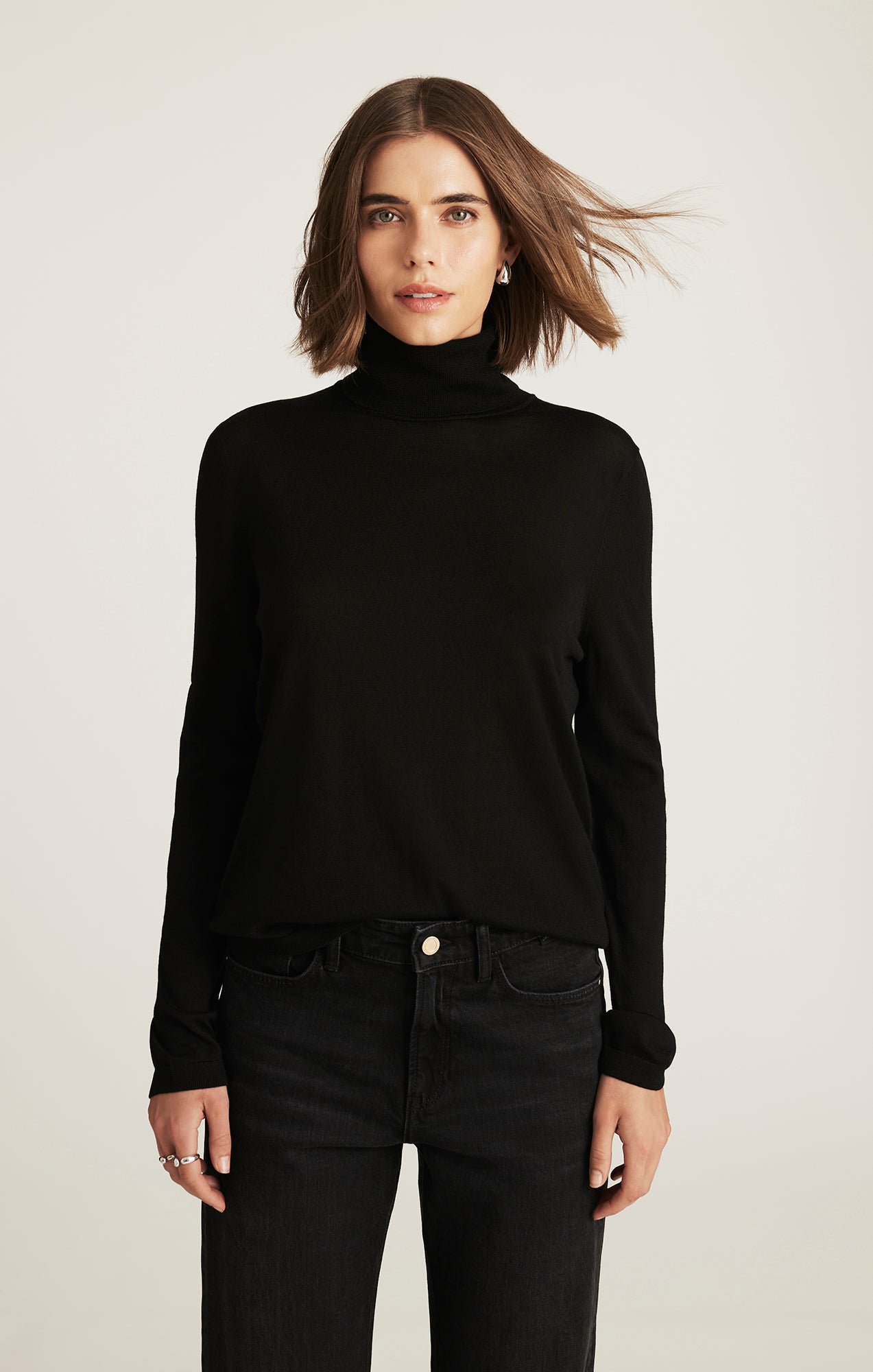 Mavi Women's Edition Wool Turtleneck Sweater In Black – Mavi Jeans