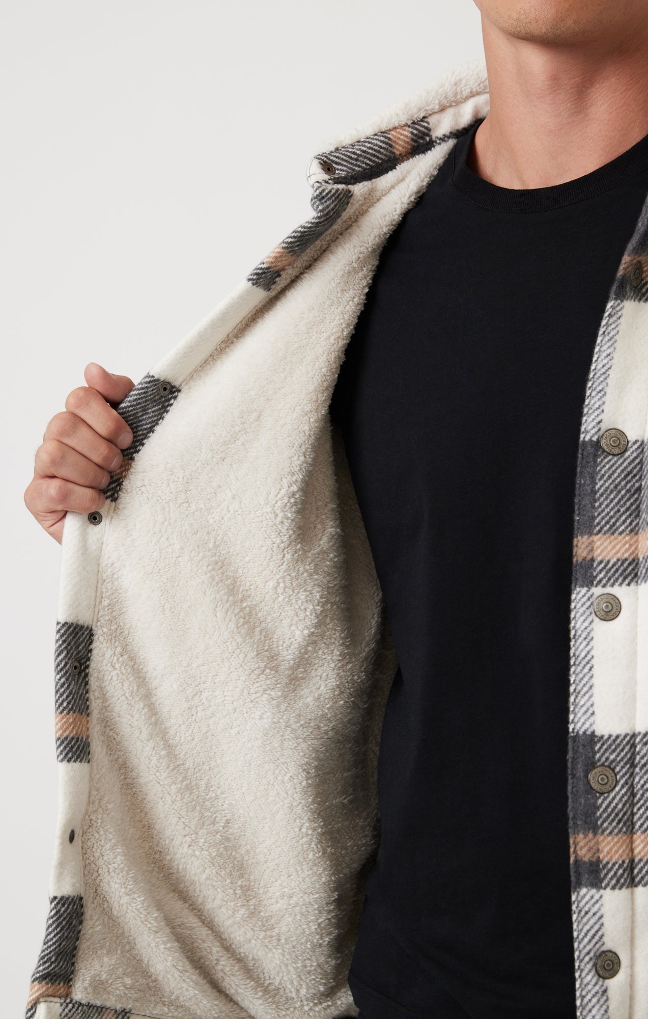 PLAID SHACKET IN GRAY CHECK - Mavi Jeans