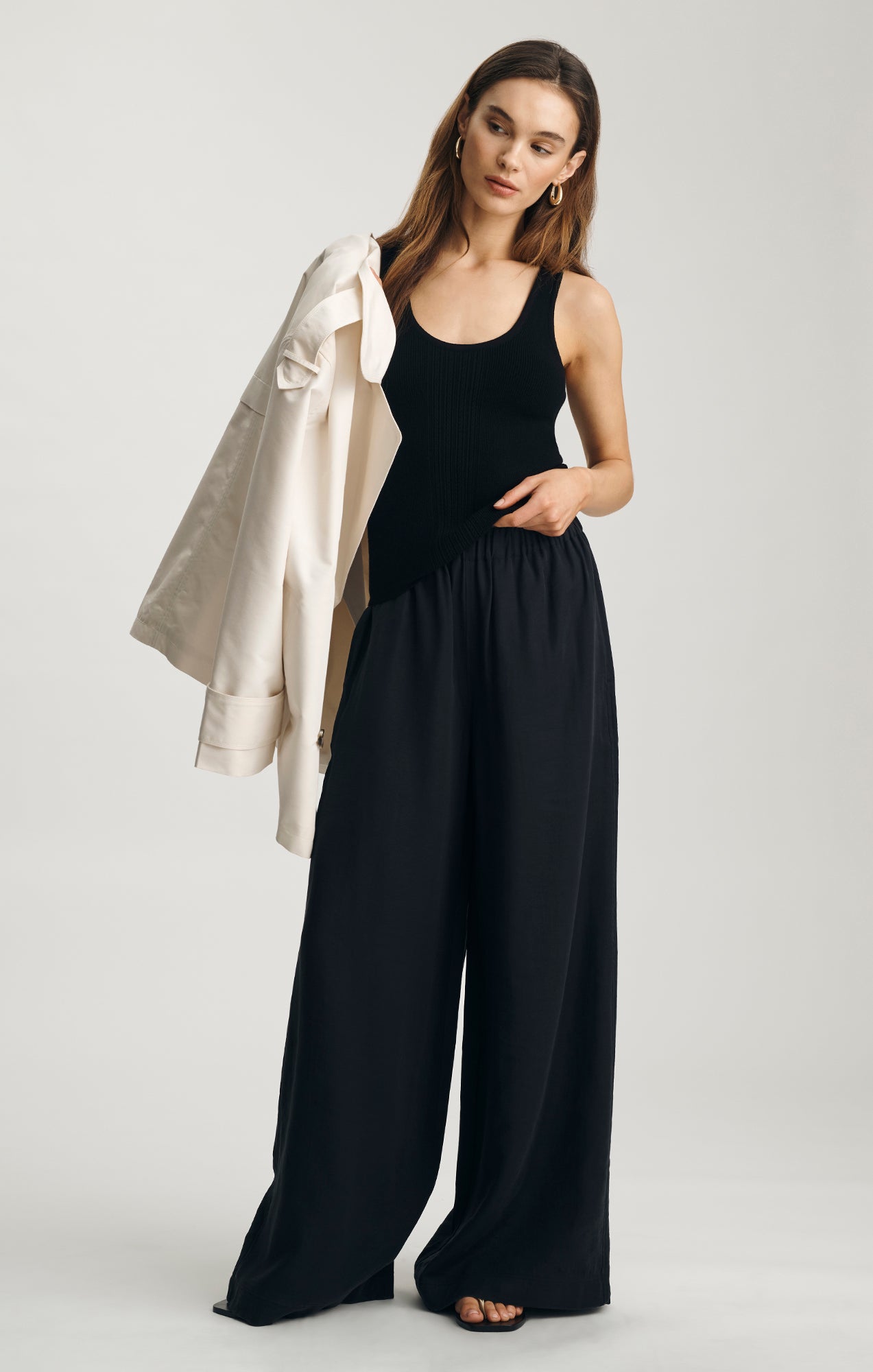 POINTELLE TANK TOP SWEATER IN BLACK - Mavi Jeans