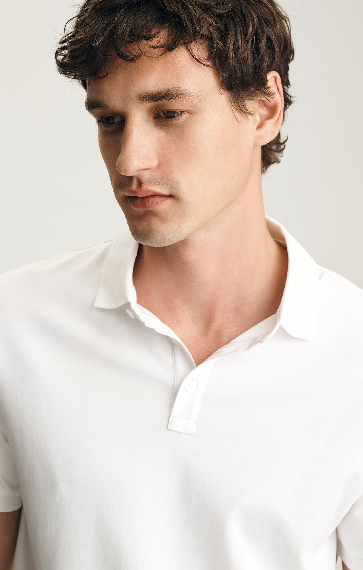 INTERLOCK POLO T-SHIRT IN WHITE - Mavi Jeans