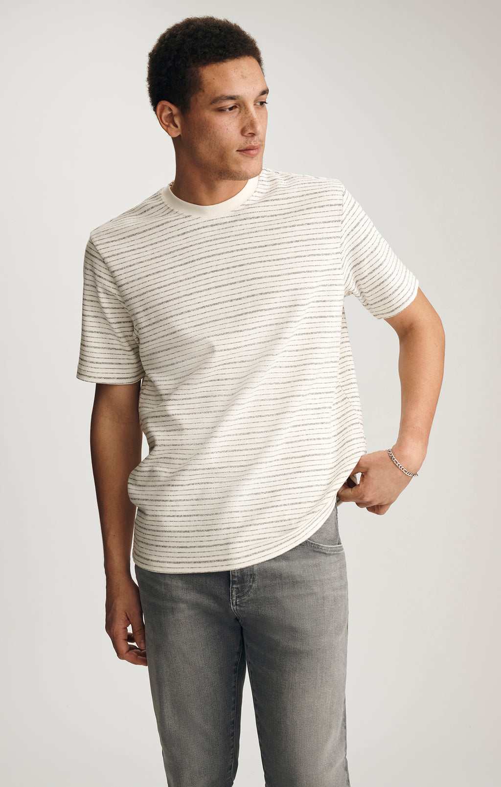 CREW NECK T-SHIRT IN ANTIQUE WHITE - Mavi Jeans