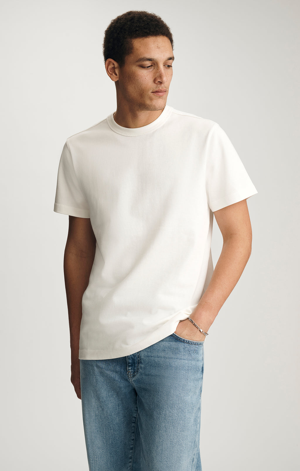 HERITAGE CREW NECK T-SHIRT IN ANTIQUE WHITE - Mavi Jeans