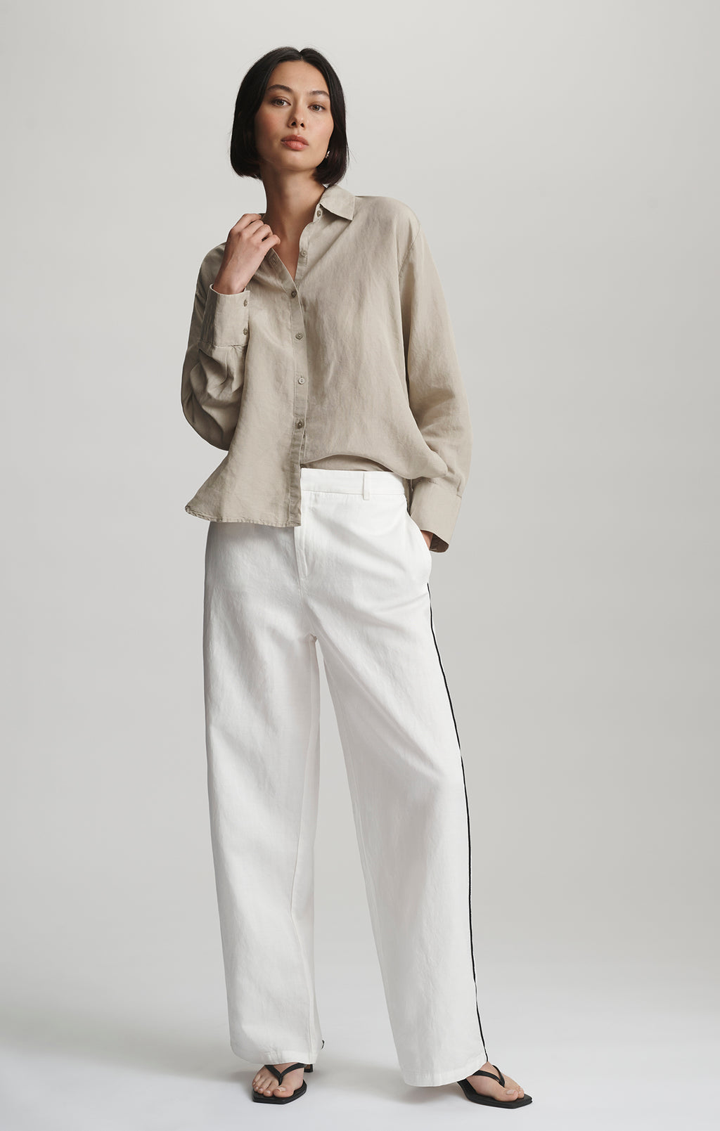 WIDE LEG TENCEL™ PANTS IN COCONUT MILK - Mavi Jeans
