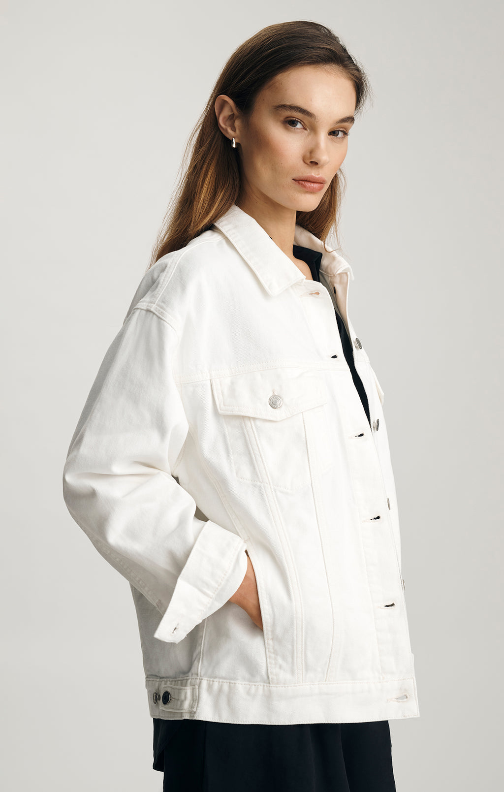 LUNA DENIM JACKET IN OFF WHITE DENIM