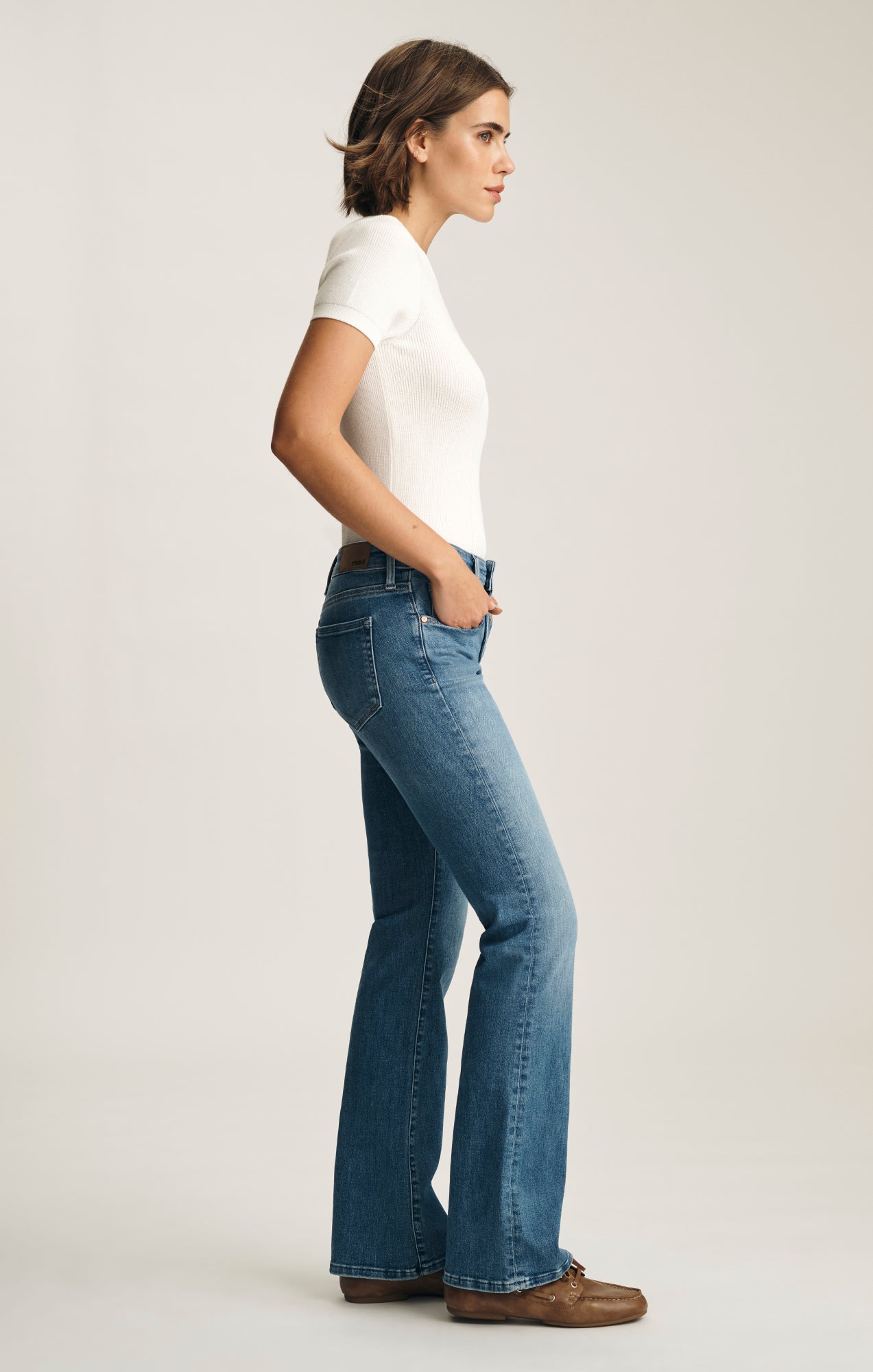 VICKY BOOTCUT IN BLUE BRUSHED FLEX BLUE - Mavi Jeans