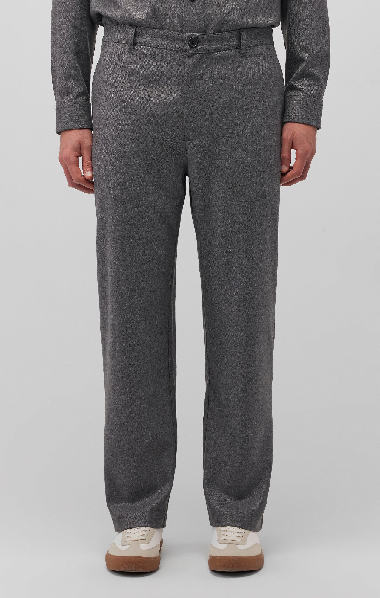 Mavi Men's Straight Leg Pants In Dark Grey Melange