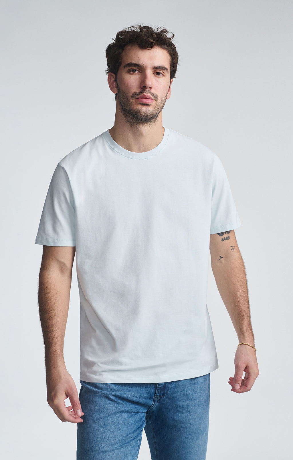BASIC CREW NECK T-SHIRT IN ILLUSION BLUE - Mavi Jeans