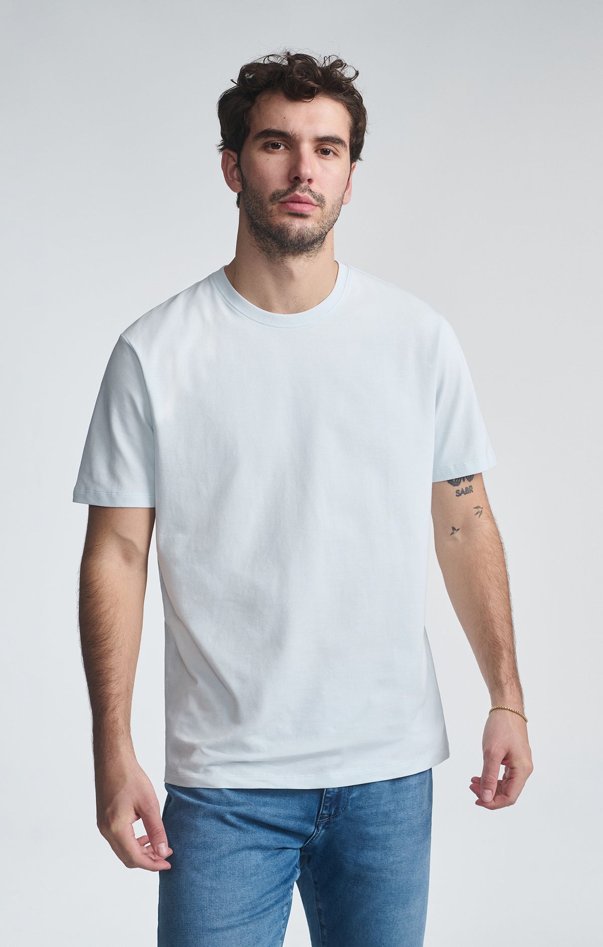 BASIC CREW NECK T-SHIRT IN ILLUSION BLUE - Mavi Jeans
