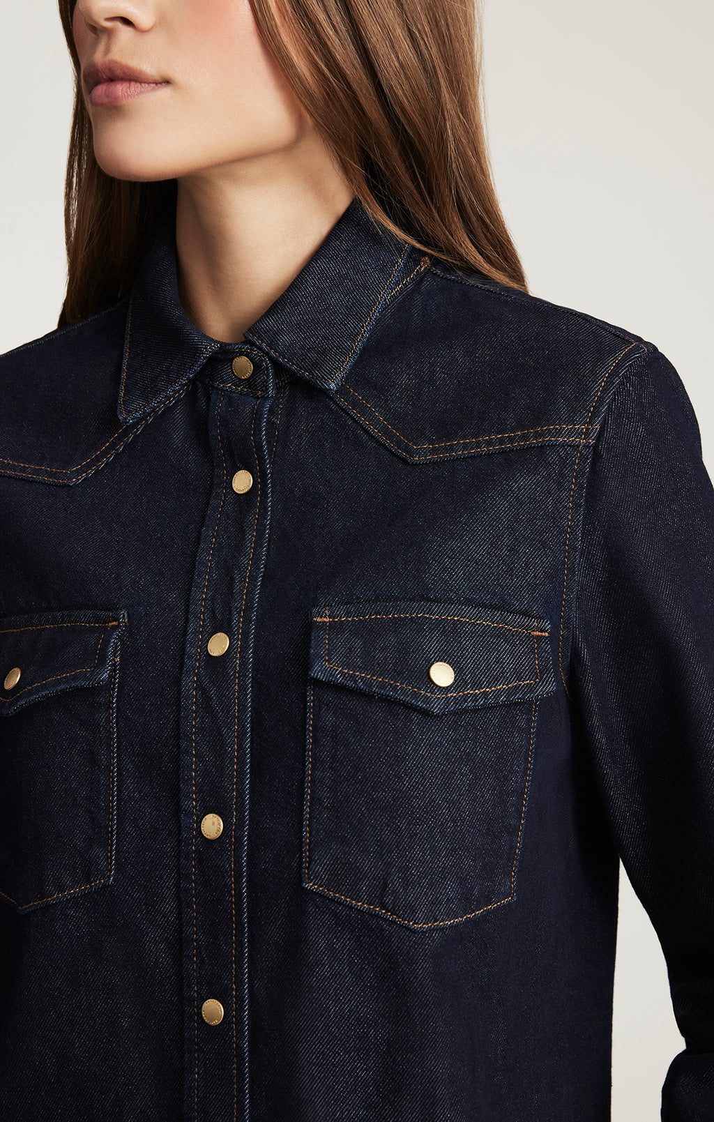 ANGELA DENIM SHIRT IN RINSE CLASSIC BLUE - Mavi Jeans
