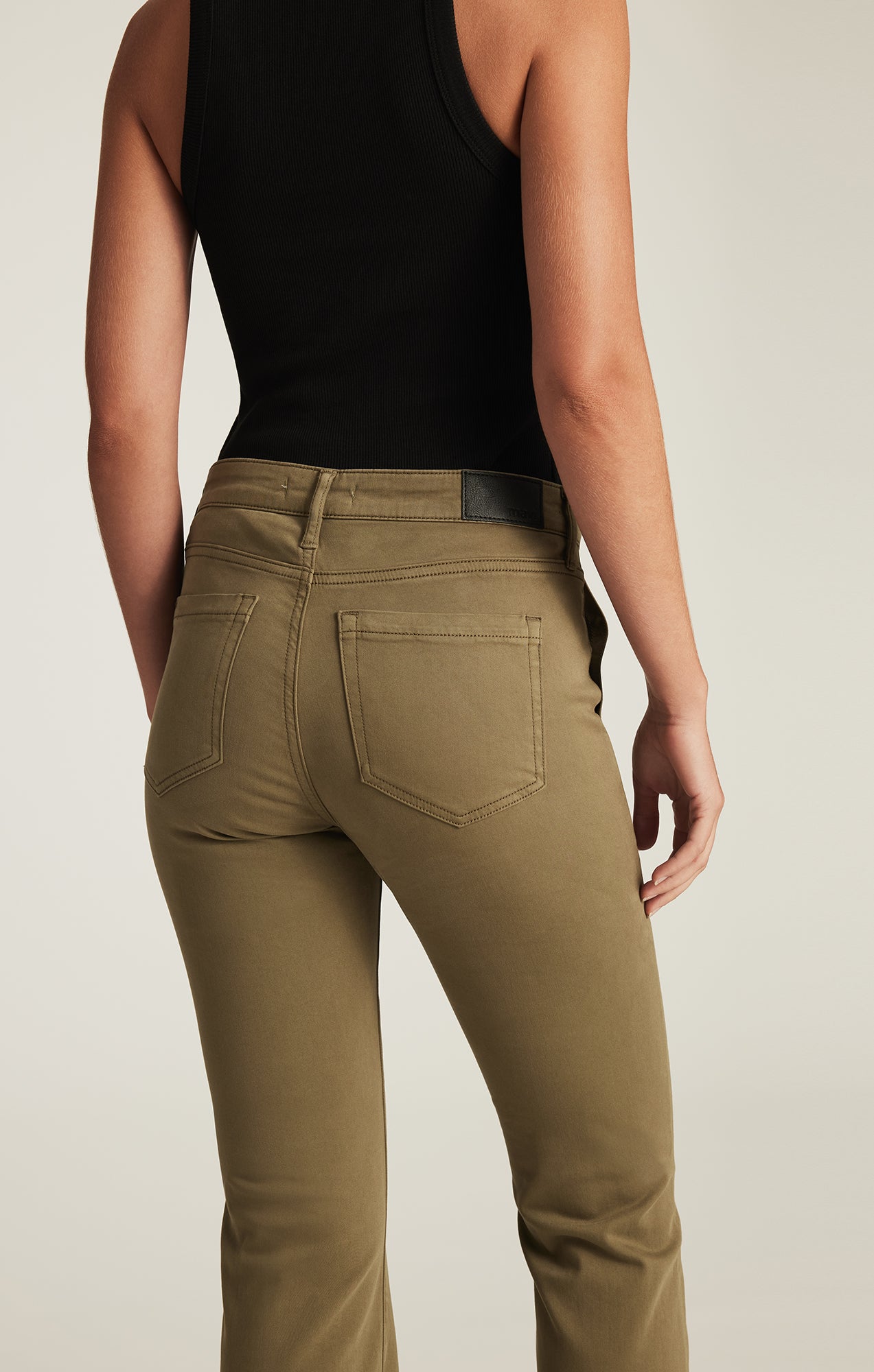 VICKY PATCH POCKET BOOTCUT IN DARK OLIVE SATEEN - Mavi Jeans