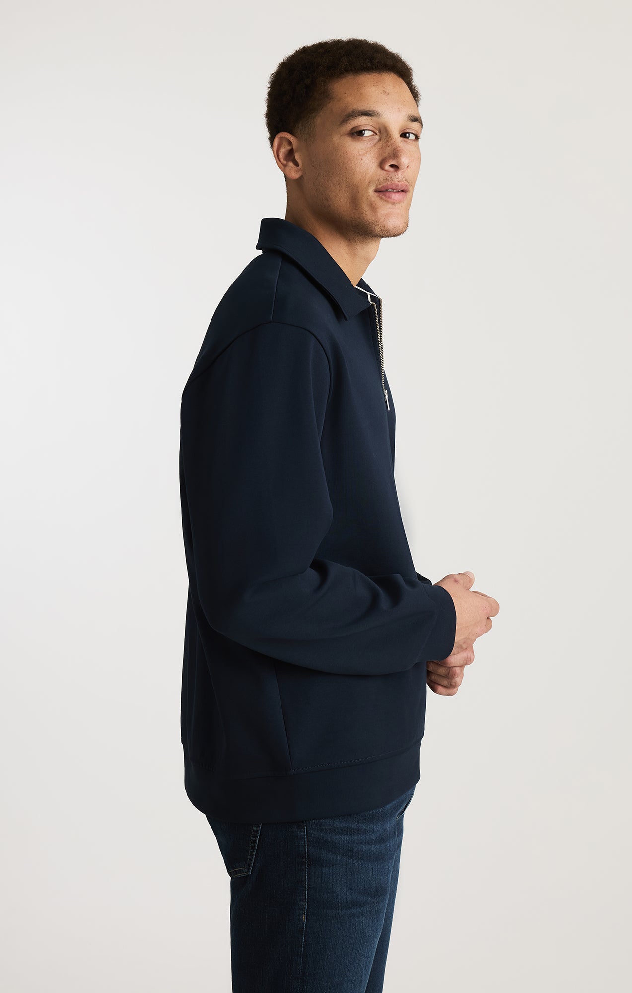 Mavi Men's Half Zip Sweatshirt In Dark Sapphire – Mavi Jeans