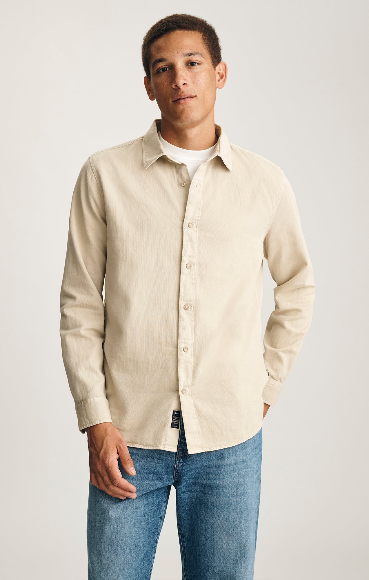 LONG SLEEVE BUTTON-UP SHIRT IN PEYOTE