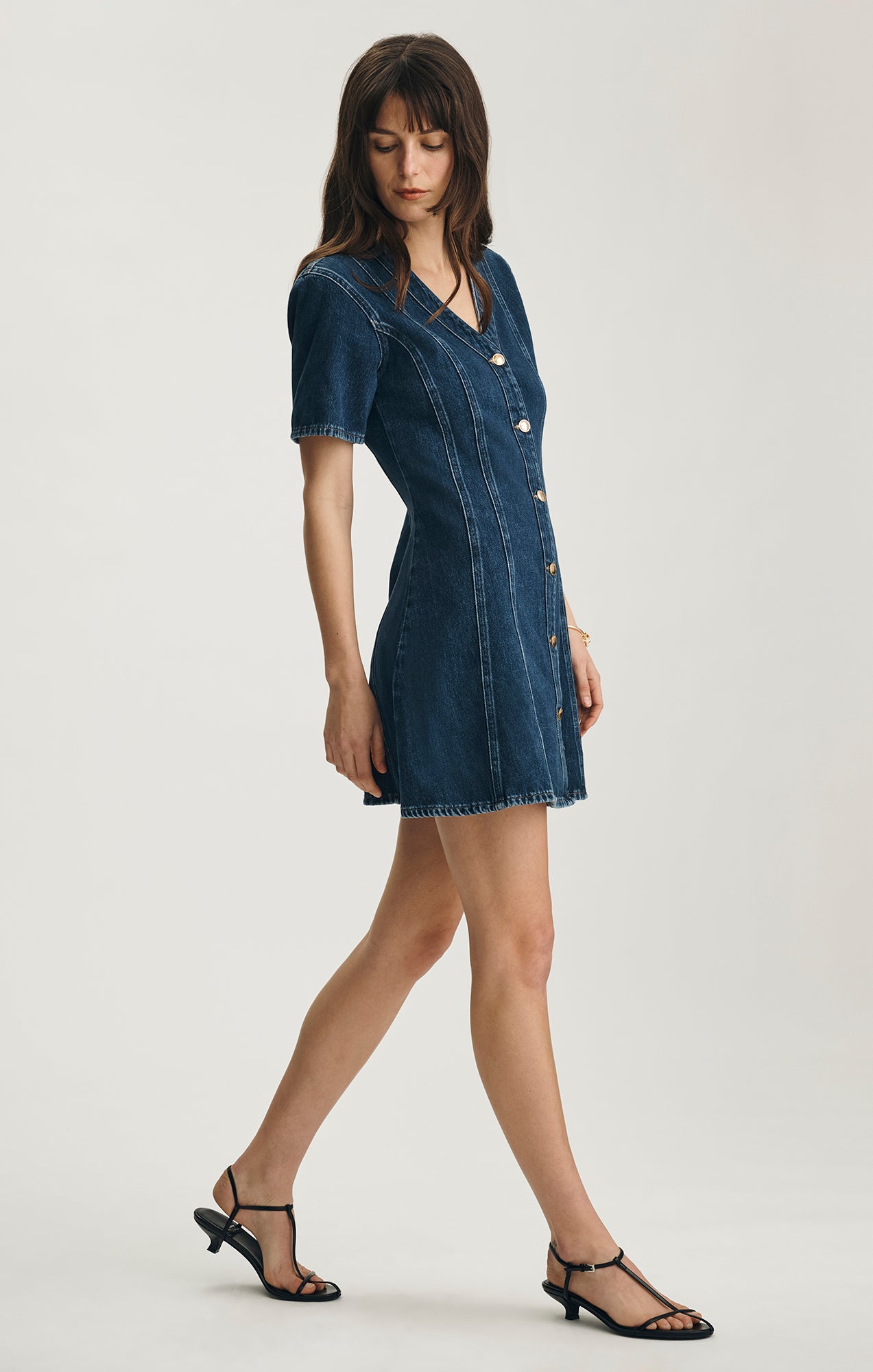 KRISTY DENIM DRESS IN DARK GOLD PREMIUM - Mavi Jeans