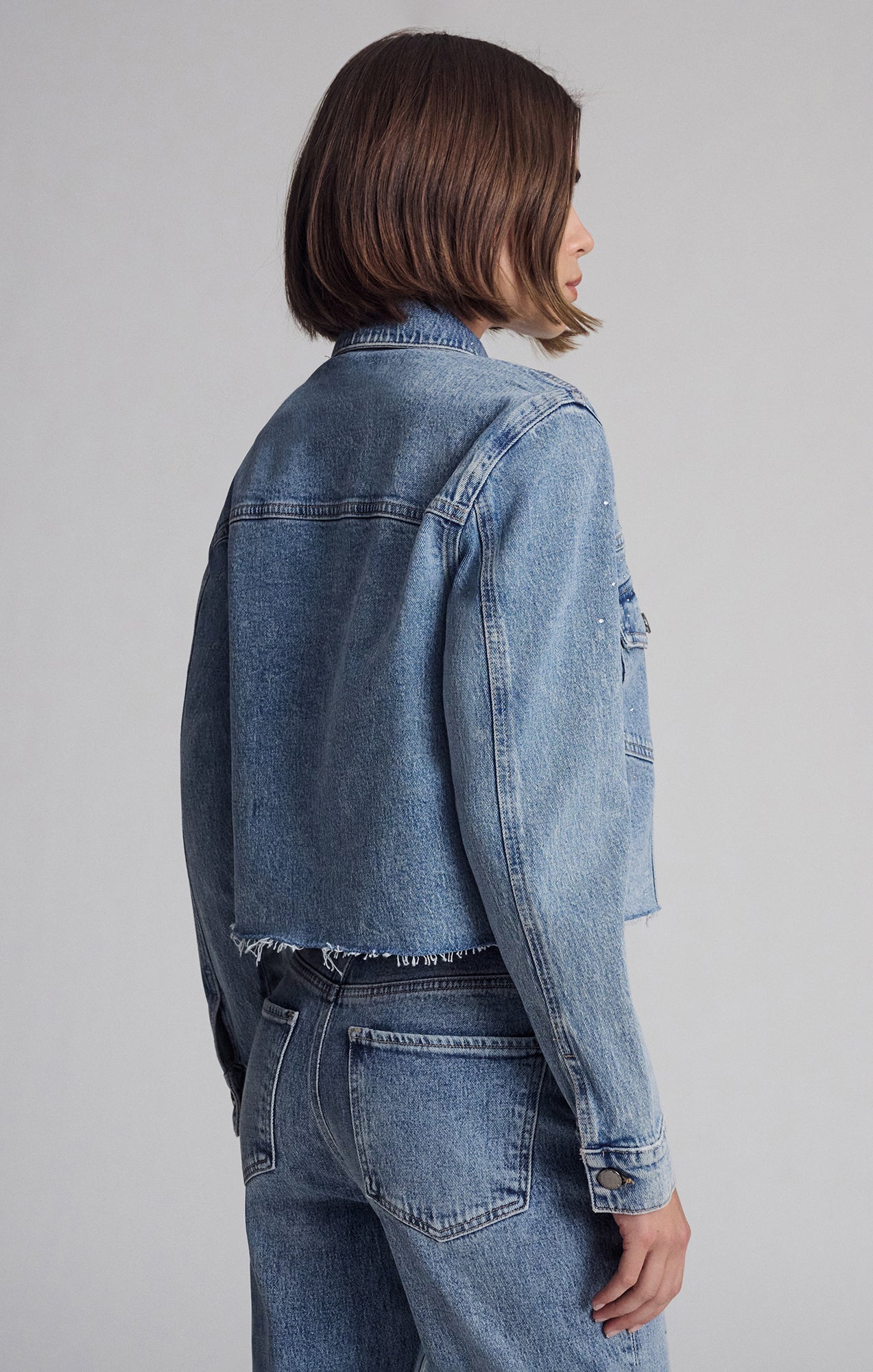 THALIA JACKET IN SHINY MID DENIM - Mavi Jeans