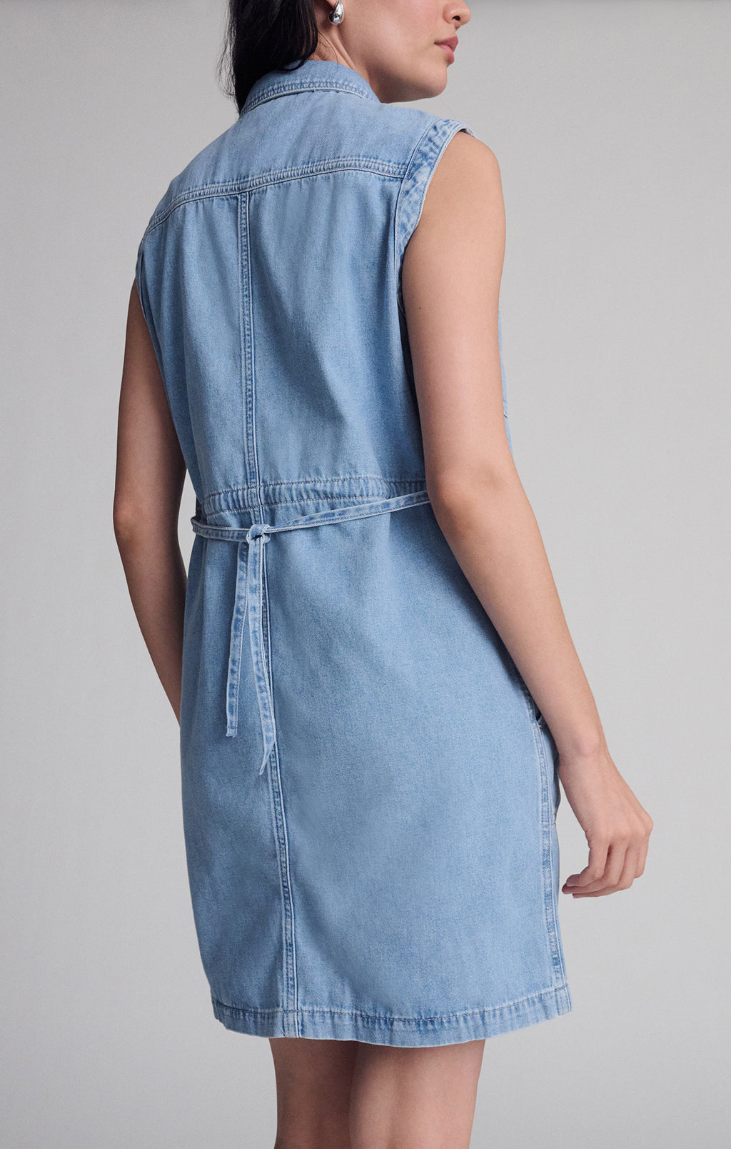 SIMLA POCKET DRESS IN LIGHT BLUE GOLD - Mavi Jeans