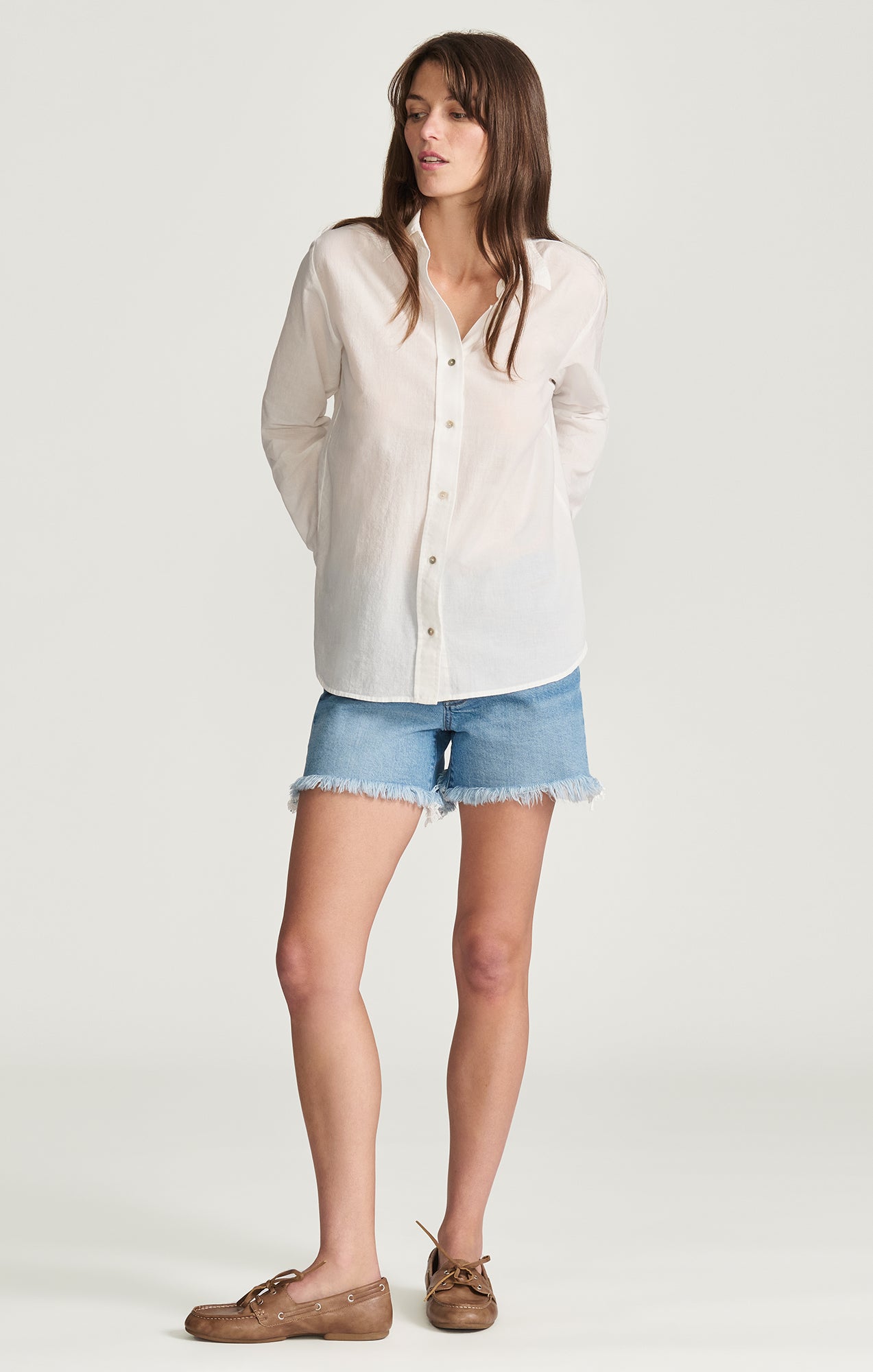 LONG SLEEVE BUTTON-UP SHIRT IN WHITE - Mavi Jeans