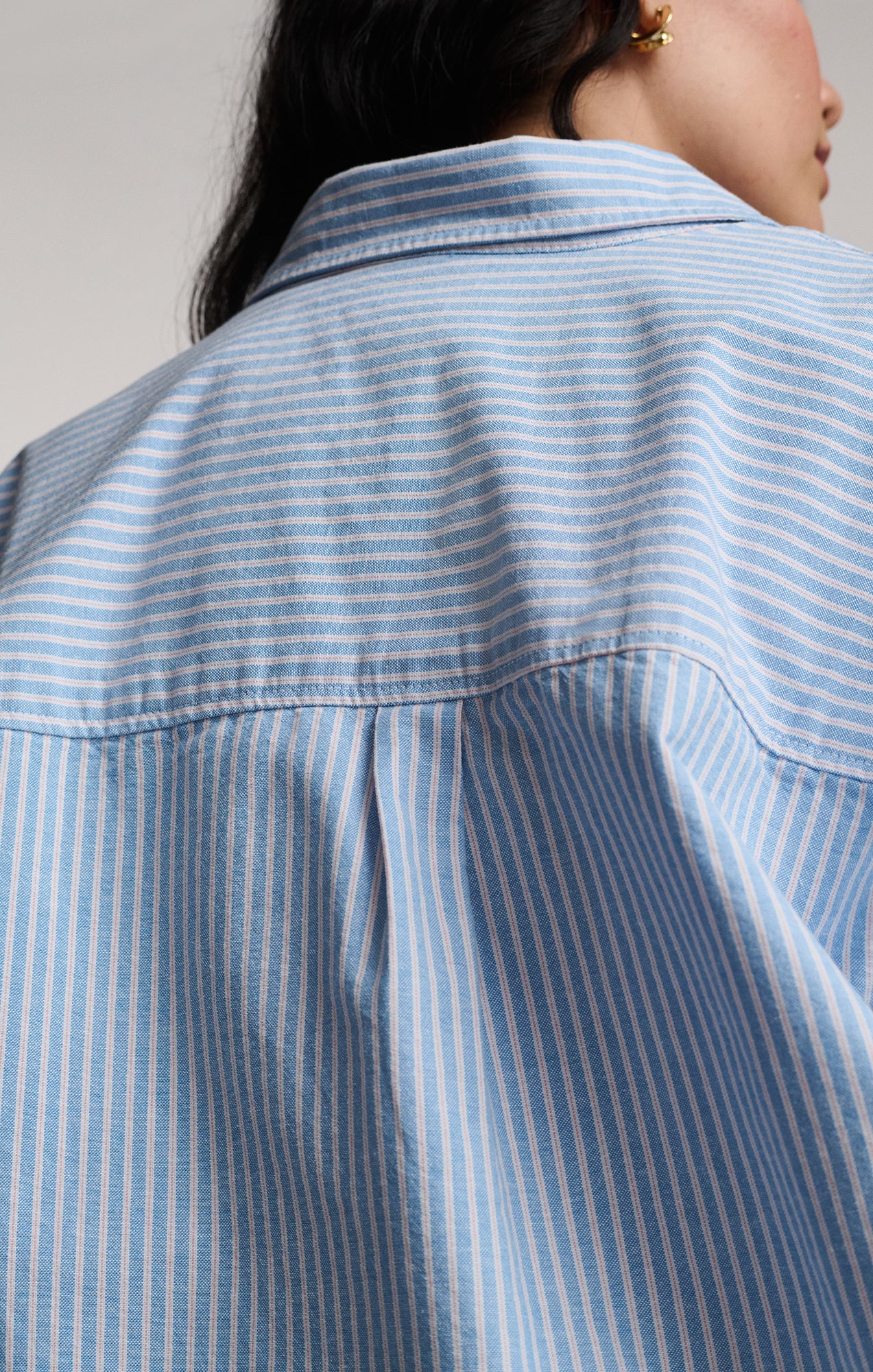 LONG SLEEVE BUTTON-UP SHIRT IN OXFORD BLUE STRIPED - Mavi Jeans