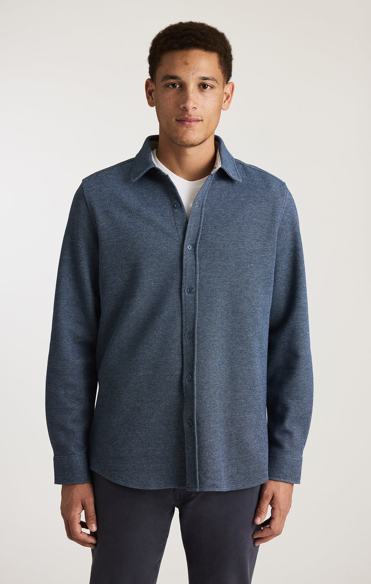 Mavi Men's Long Sleeve Button-Up Shirt In Dark Denim Mavi Men's Long Sleeve Button-Up Shirt In Dark Denim