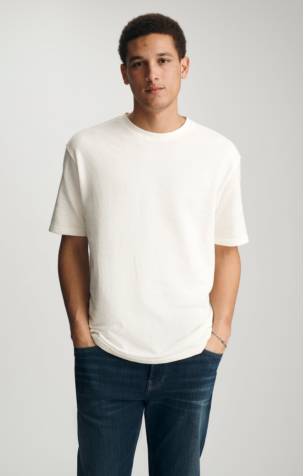 CREW NECK T-SHIRT IN ANTIQUE WHITE - Mavi Jeans