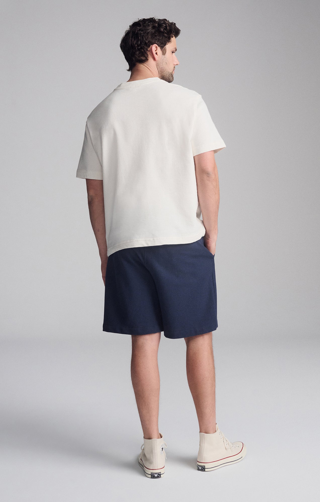 SHORT SLEEVE CREW NECK T-SHIRT IN ANTIQUE WHITE - Mavi Jeans
