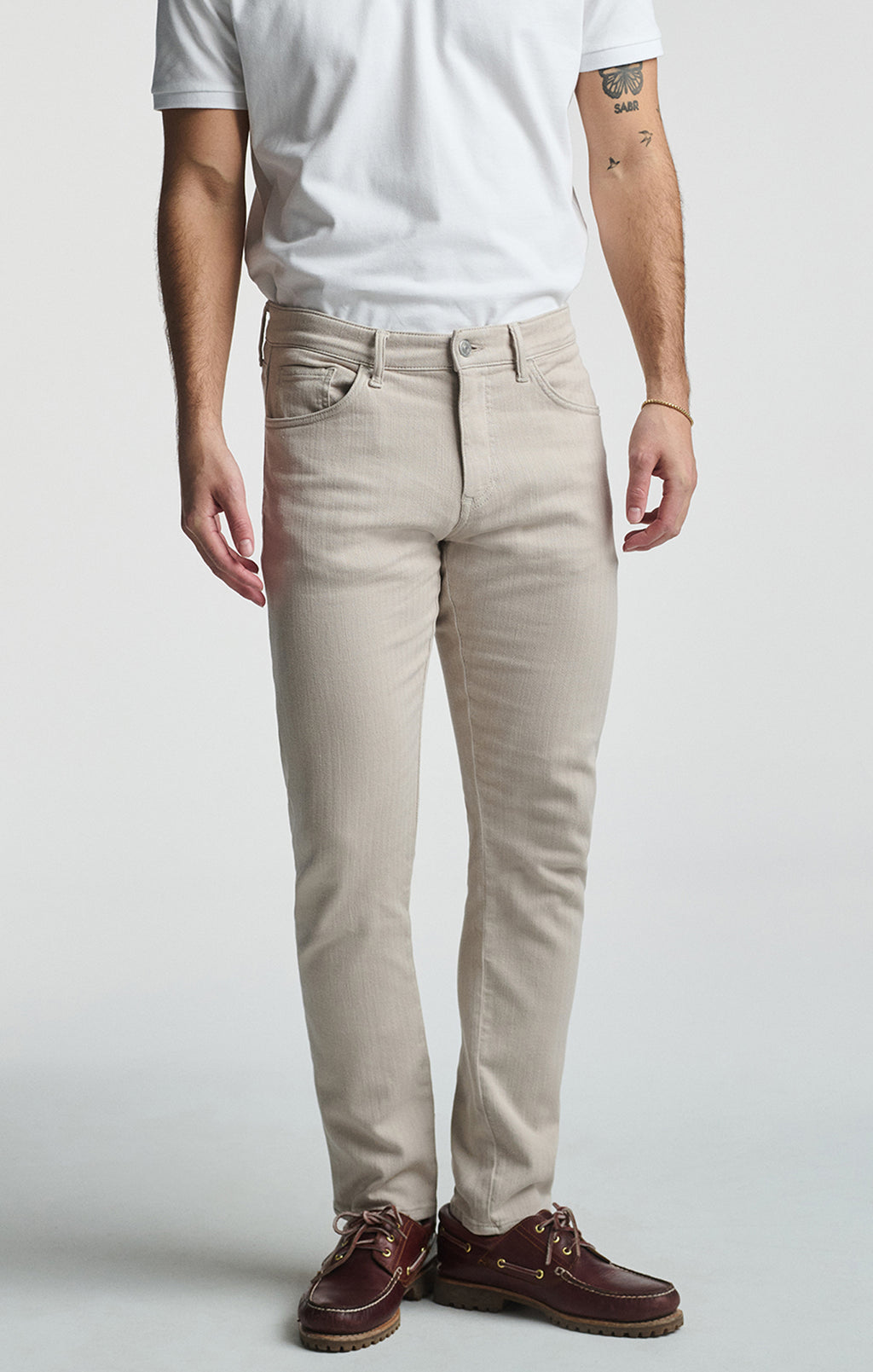 JAKE SLIM LEG IN OYSTER HERRINGBONE - Mavi Jeans