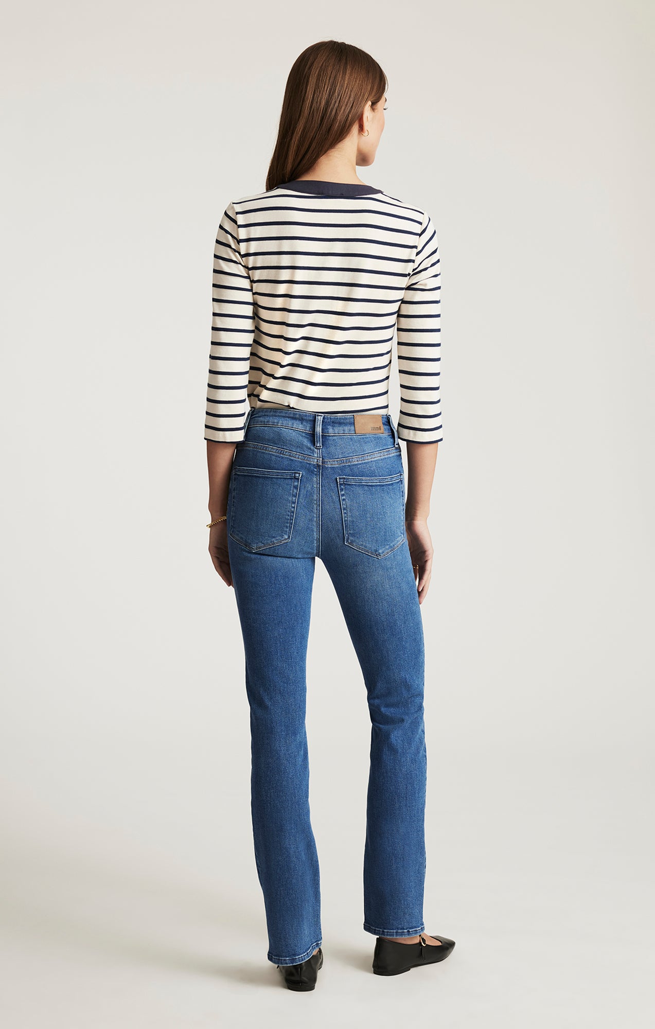 KENDRA STRAIGHT LEG IN MID BRUSHED FLEX BLUE - Mavi Jeans