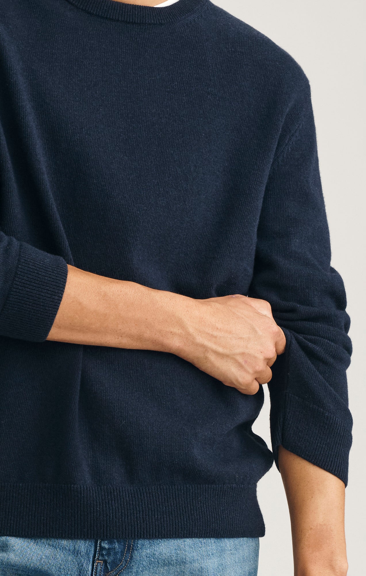 CREW NECK SWEATER IN TOTAL ECLIPSE