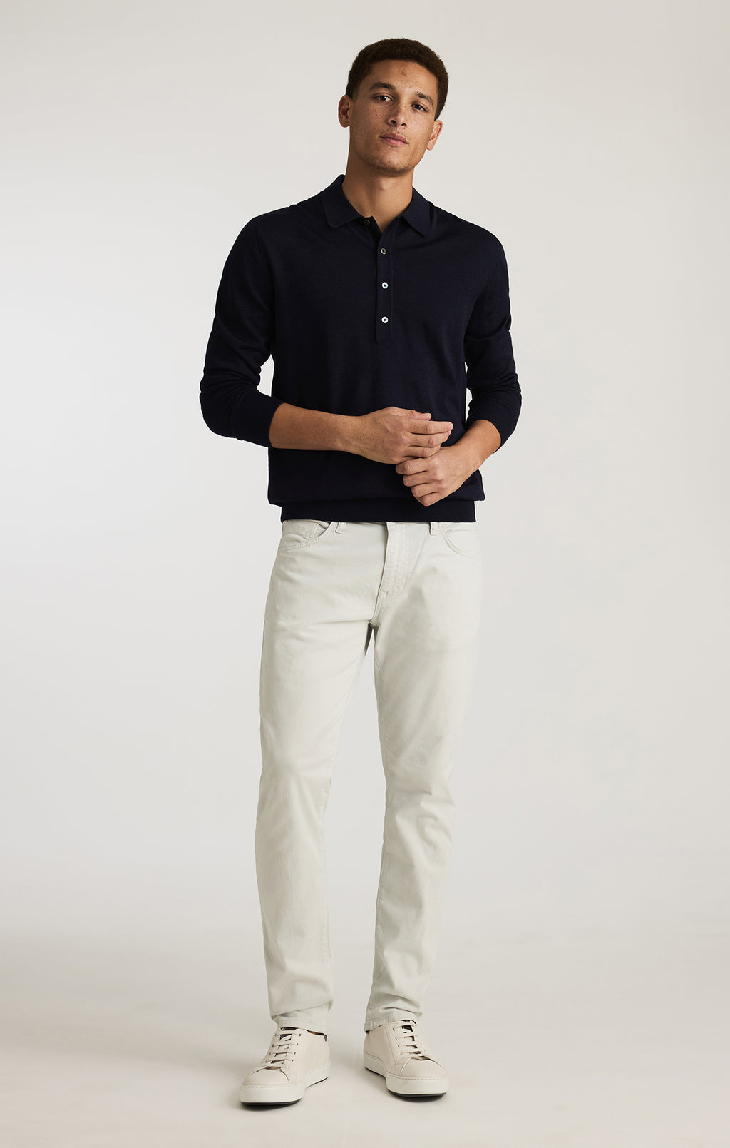 EDITION WOOL POLO SWEATER IN TOTAL ECLIPSE