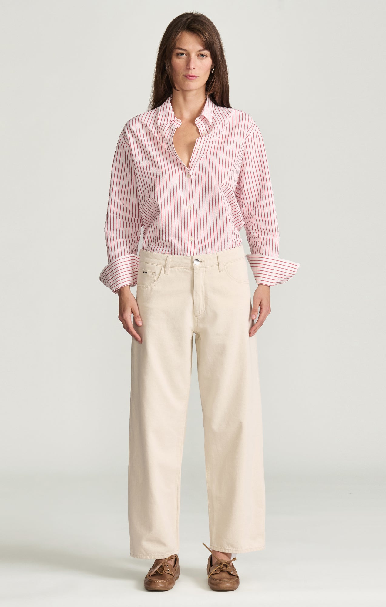 LEILA BARREL IN ECRU LINEN MAVI EDITION - Mavi Jeans