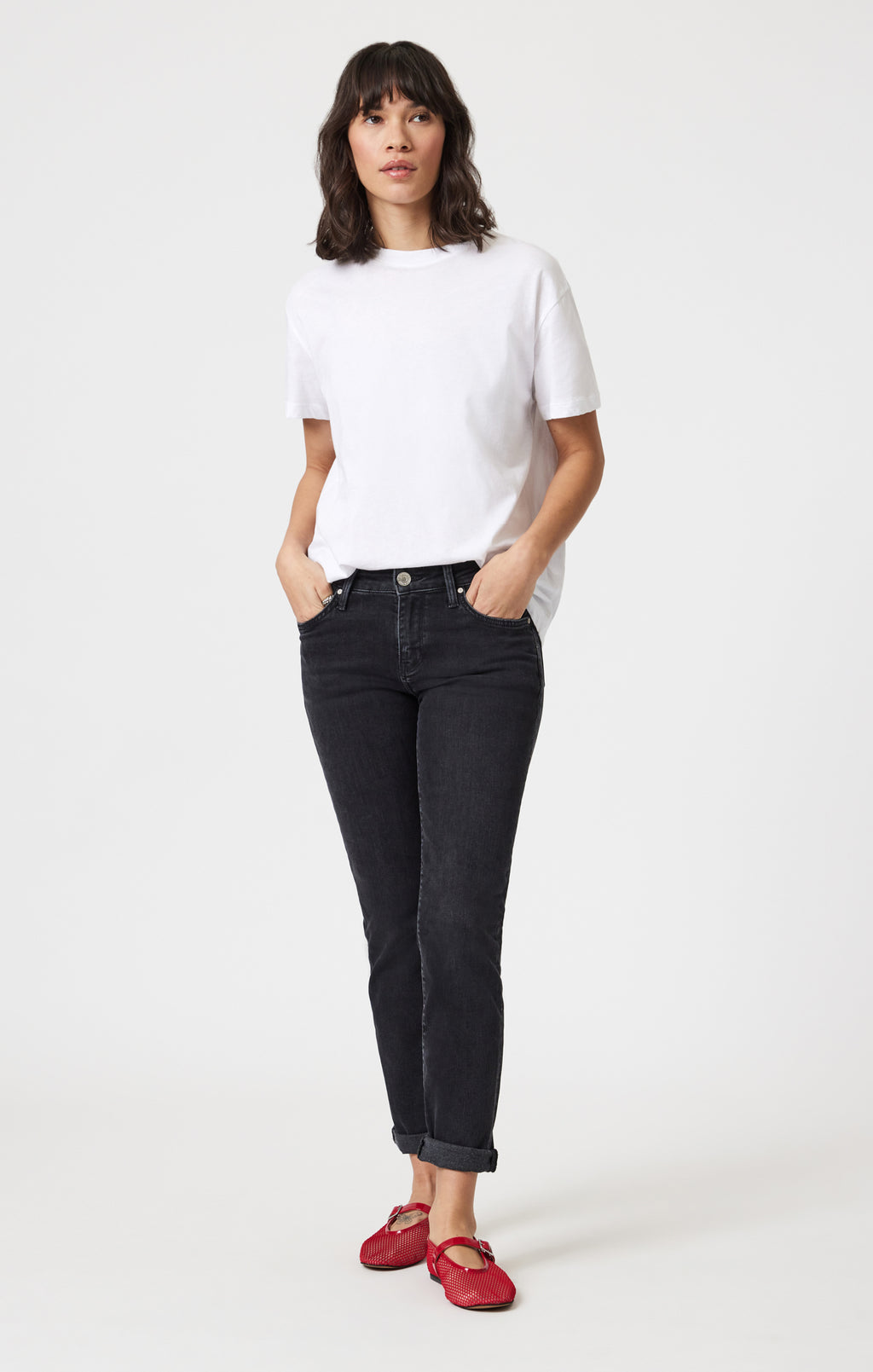 EMMA SLIM BOYFRIEND IN DARK SMOKE TRIBECA - Mavi Jeans