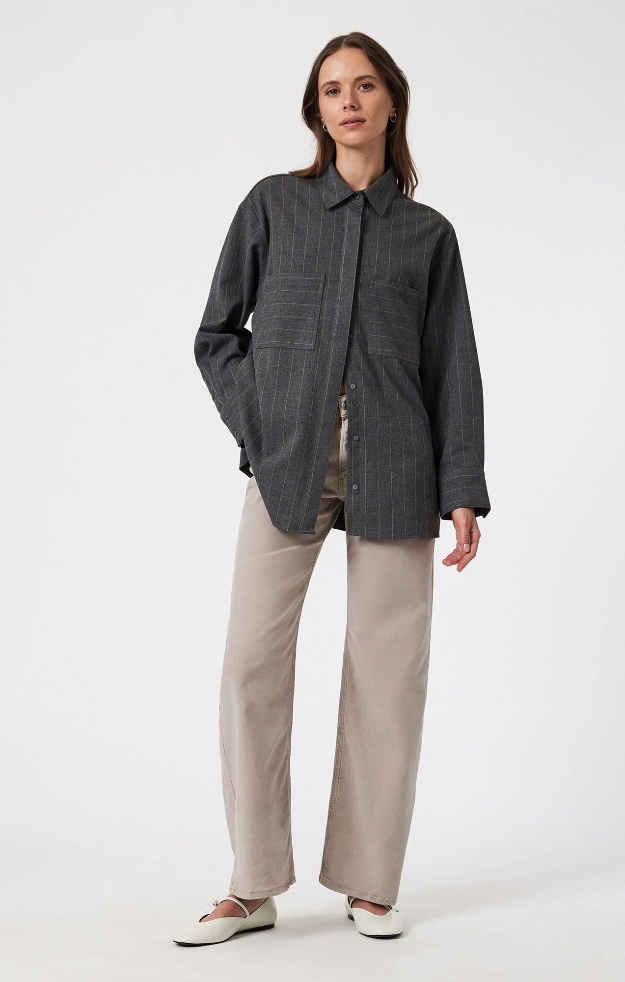ALENA WIDE LEG IN LATTE LUXE TWILL - Mavi Jeans