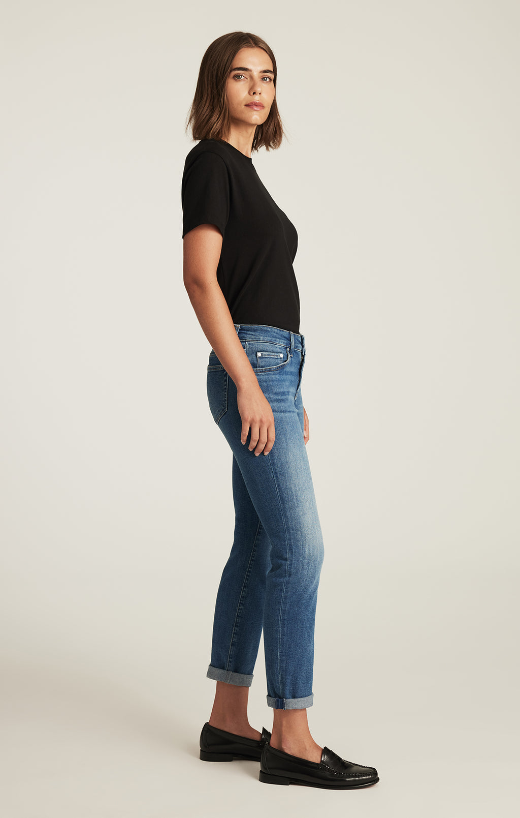 EMMA SLIM BOYFRIEND IN USED BRUSHED TRIBECA - Mavi Jeans