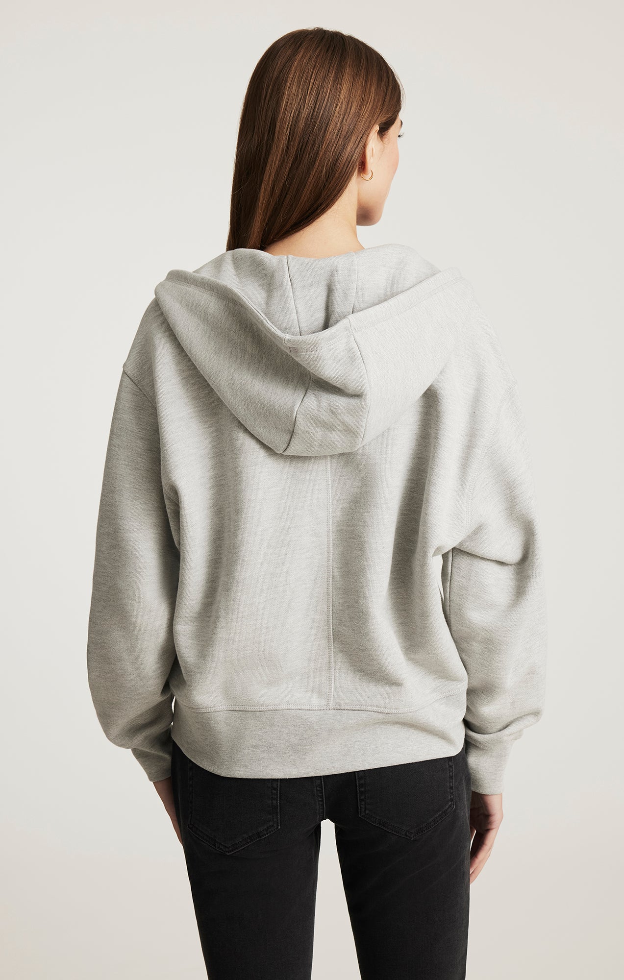 FULL ZIP HOODIE IN GREY MELANGE - Mavi Jeans