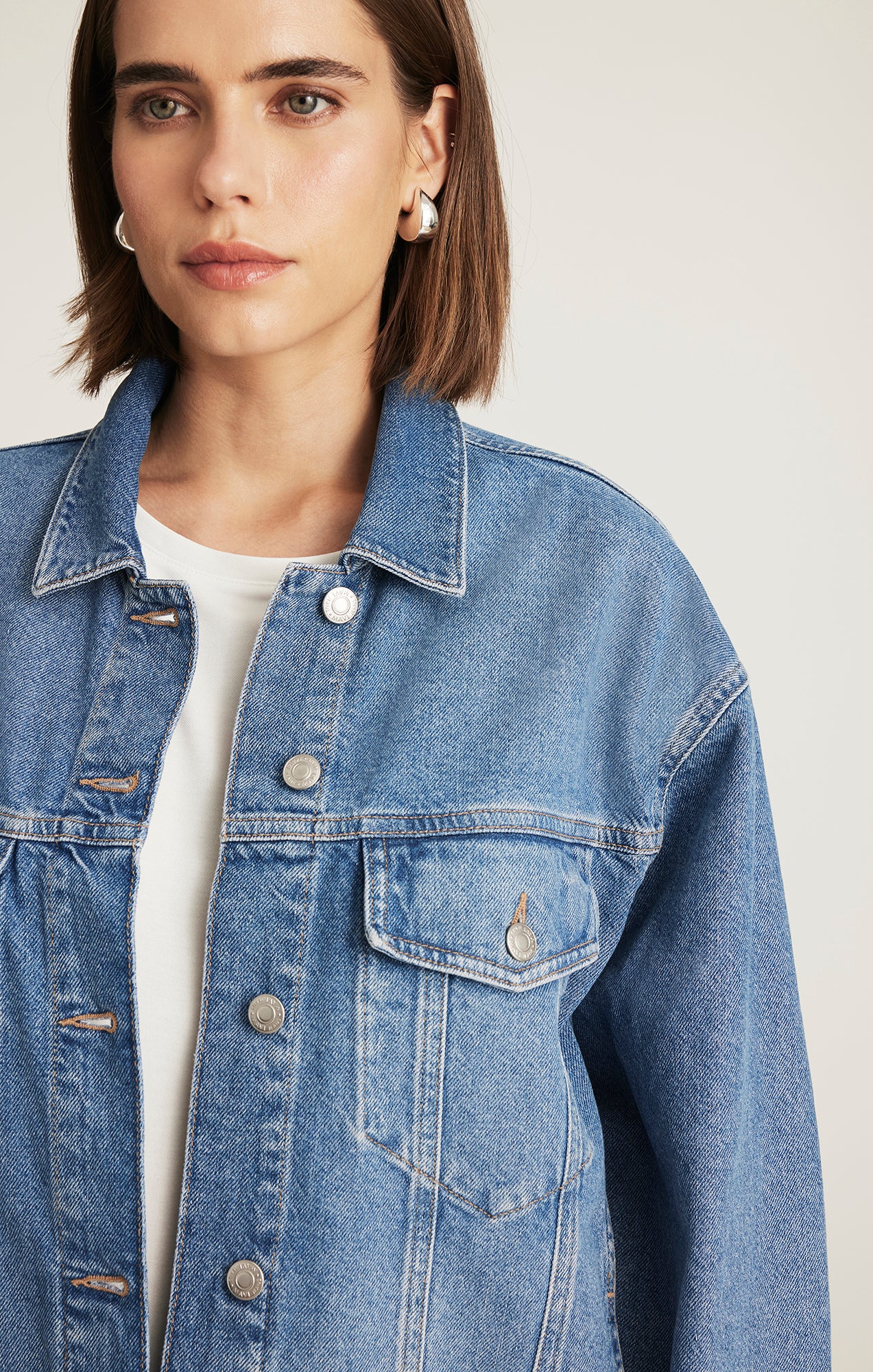 LUNA DENIM JACKET IN MID BLUE 90S - Mavi Jeans