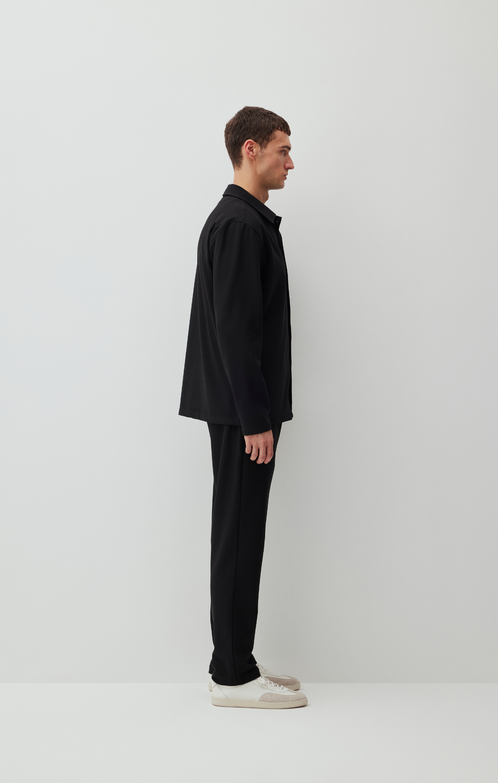 LONG SLEEVE SNAP-BUTTON SHIRT IN BLACK - Mavi Jeans