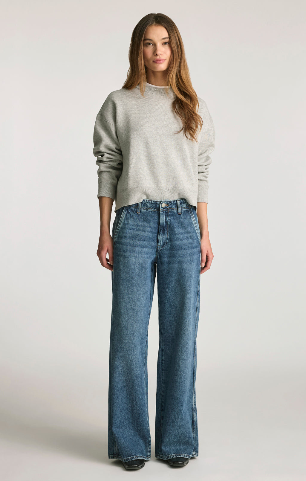 SIENA CHINO WIDE LEG IN DARK SHADED WELL BLUE