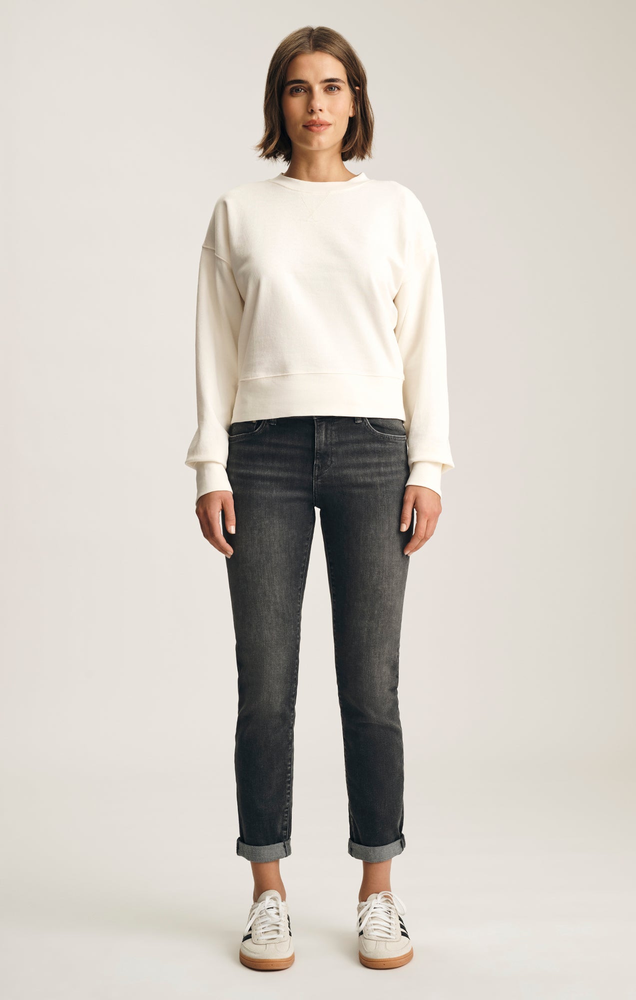 EMMA SLIM BOYFRIEND IN MID SMOKE TRIBECA - Mavi Jeans