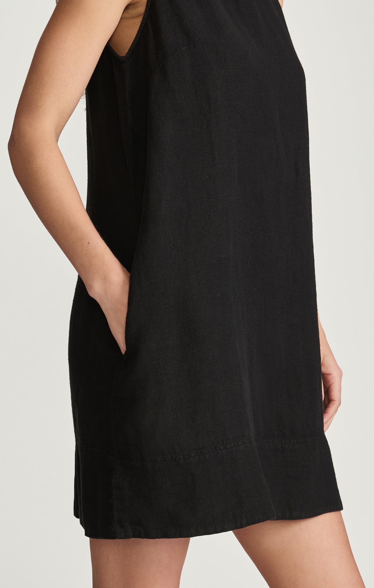 Mavi Women's Linen Mini Shift Dress In Black