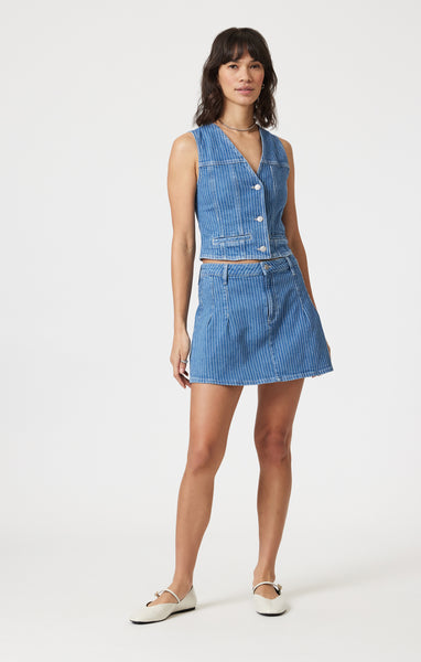 ミニスカート [MATINKIM]stripe cargo denim mini skirt in blue Denim Mini Cargo Skirt | MEDIUM INDIGO | Skirts | M&S US