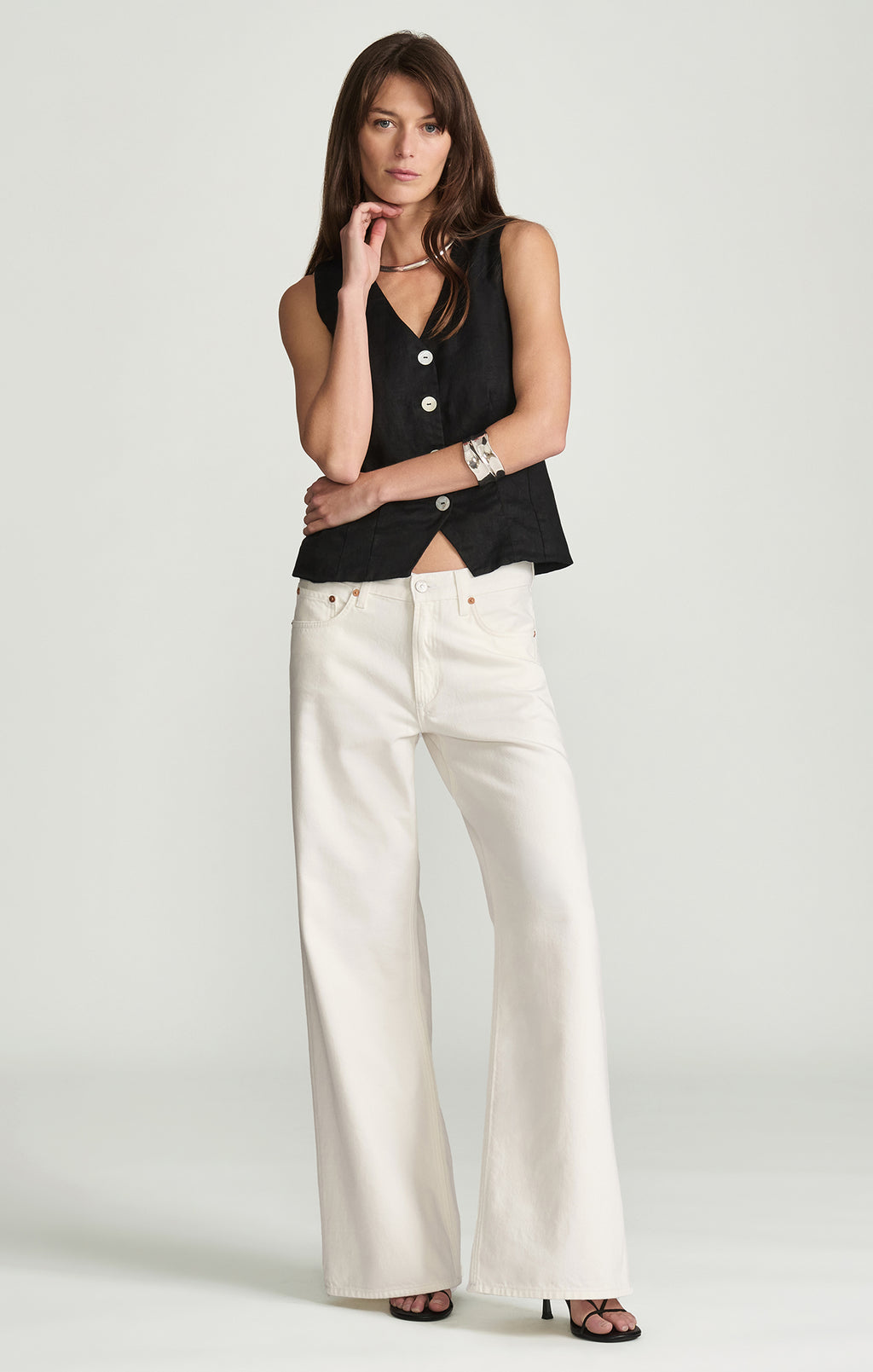 SANDY WIDE LEG IN OFF-WHITE CLASSIC BLUE - Mavi Jeans