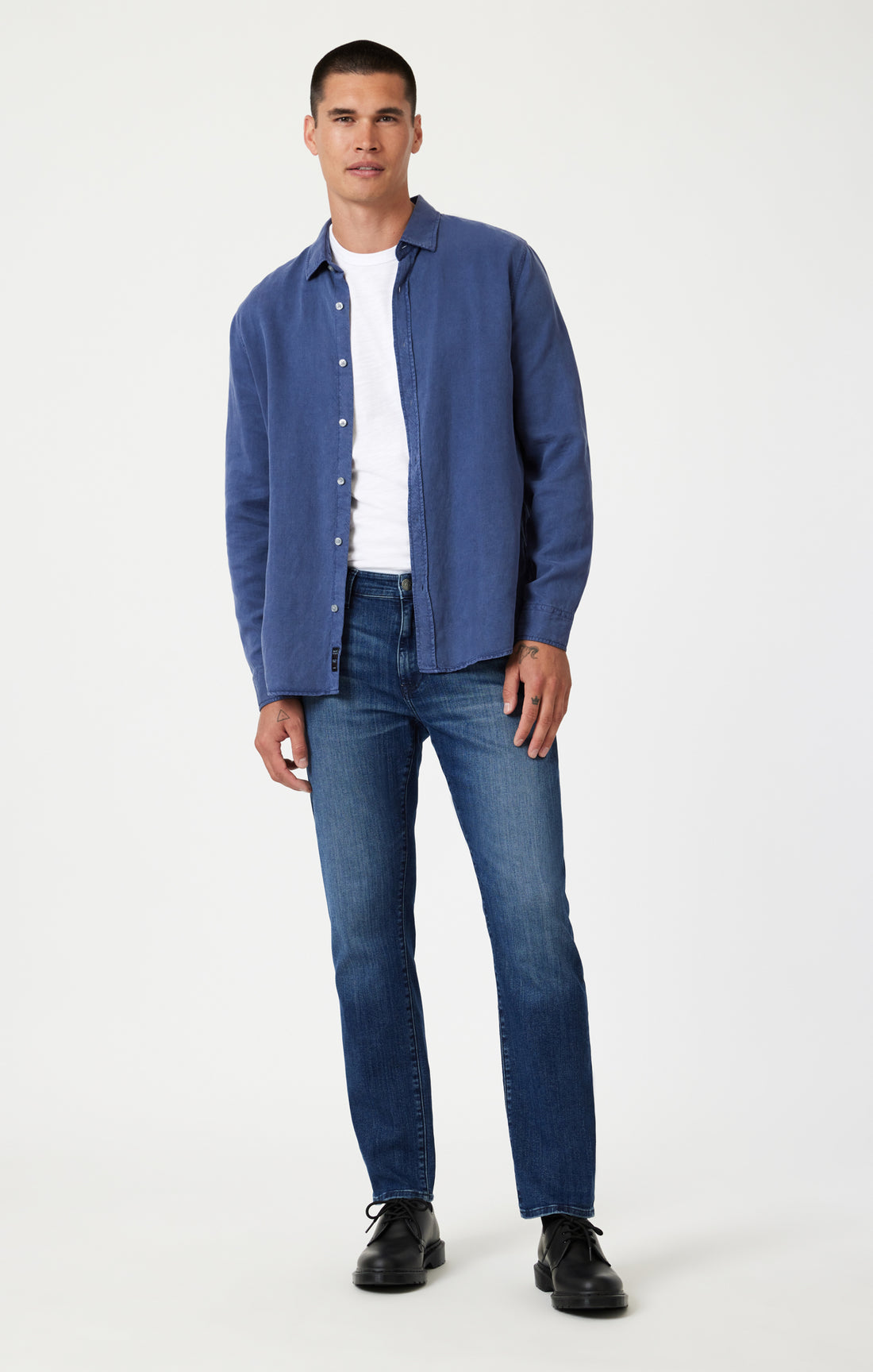 Mavi Men's Zach Straight Leg In Dark Brushed Nashville
