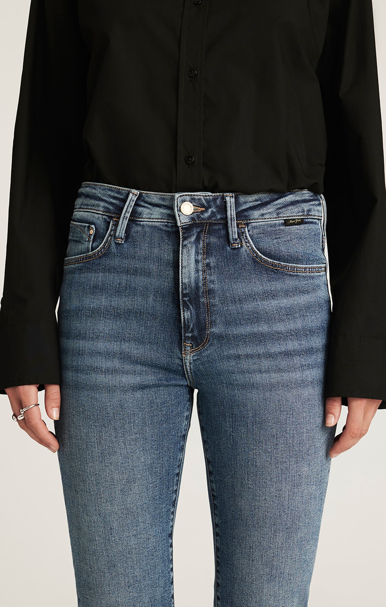 KENDRA STRAIGHT LEG IN MID BRUSHED GOLD PREMIUM - Mavi Jeans