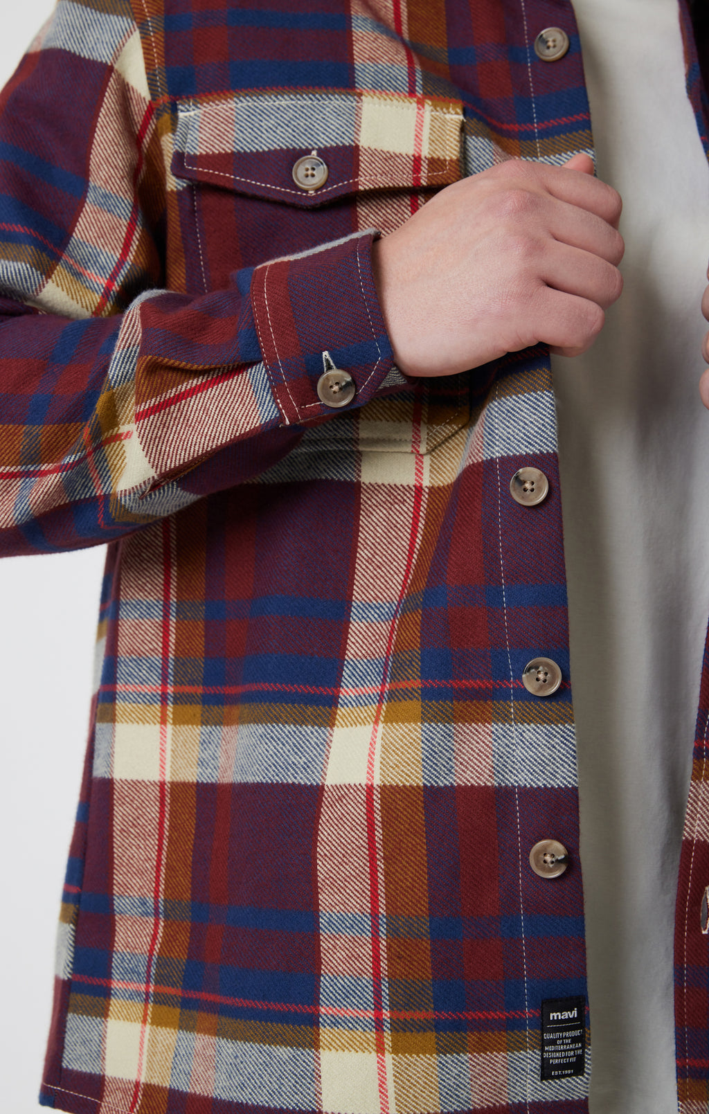 DOUBLE POCKET CHECK SHIRT IN PAPRIKA CHECK - Mavi Jeans