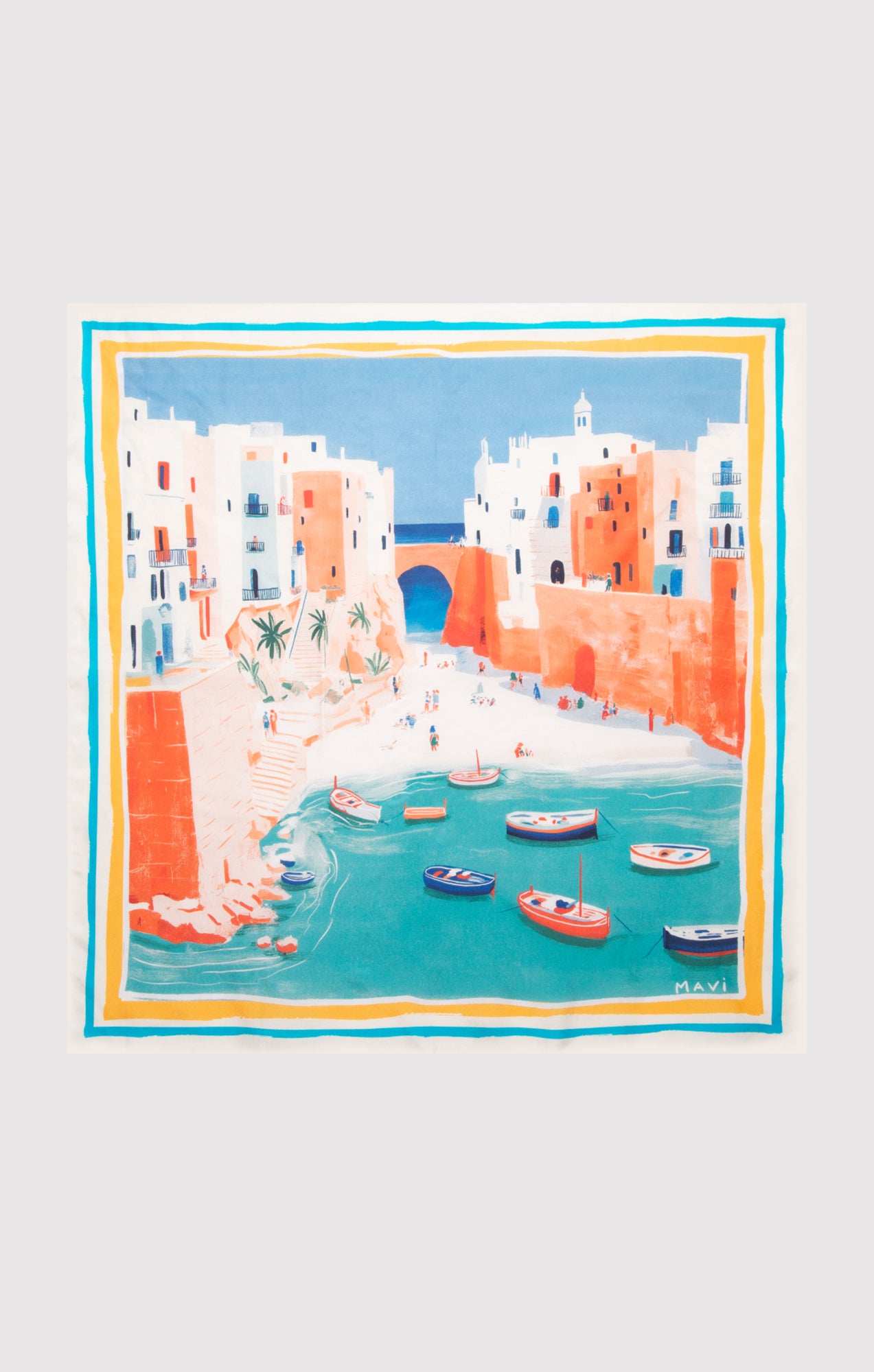 MEDIUM SILK SEASIDE BANDANA IN CORAL - Mavi Jeans