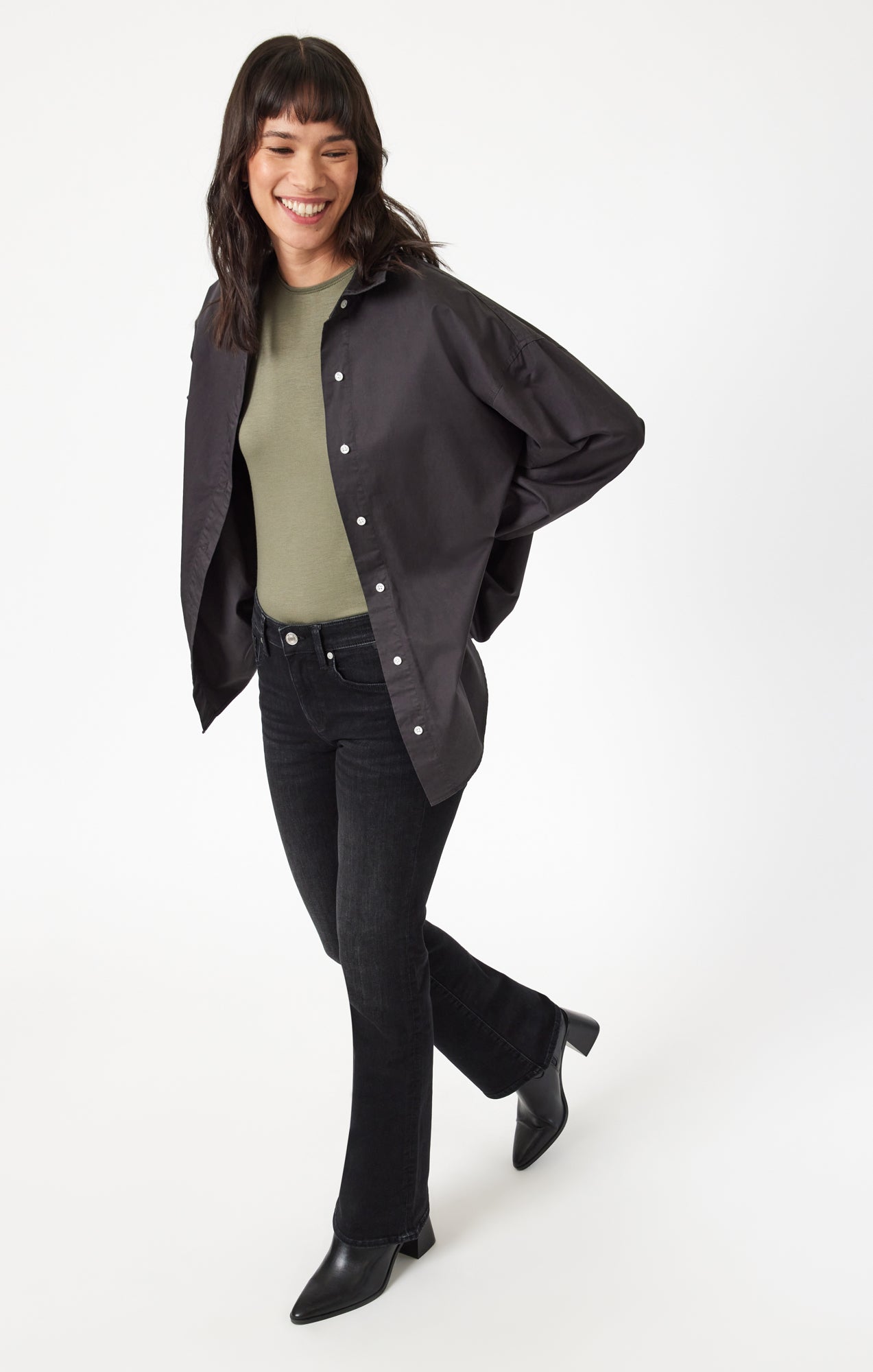 MOLLY BOOTCUT IN SMOKE BRUSHED FEATHER BLUE - Mavi Jeans
