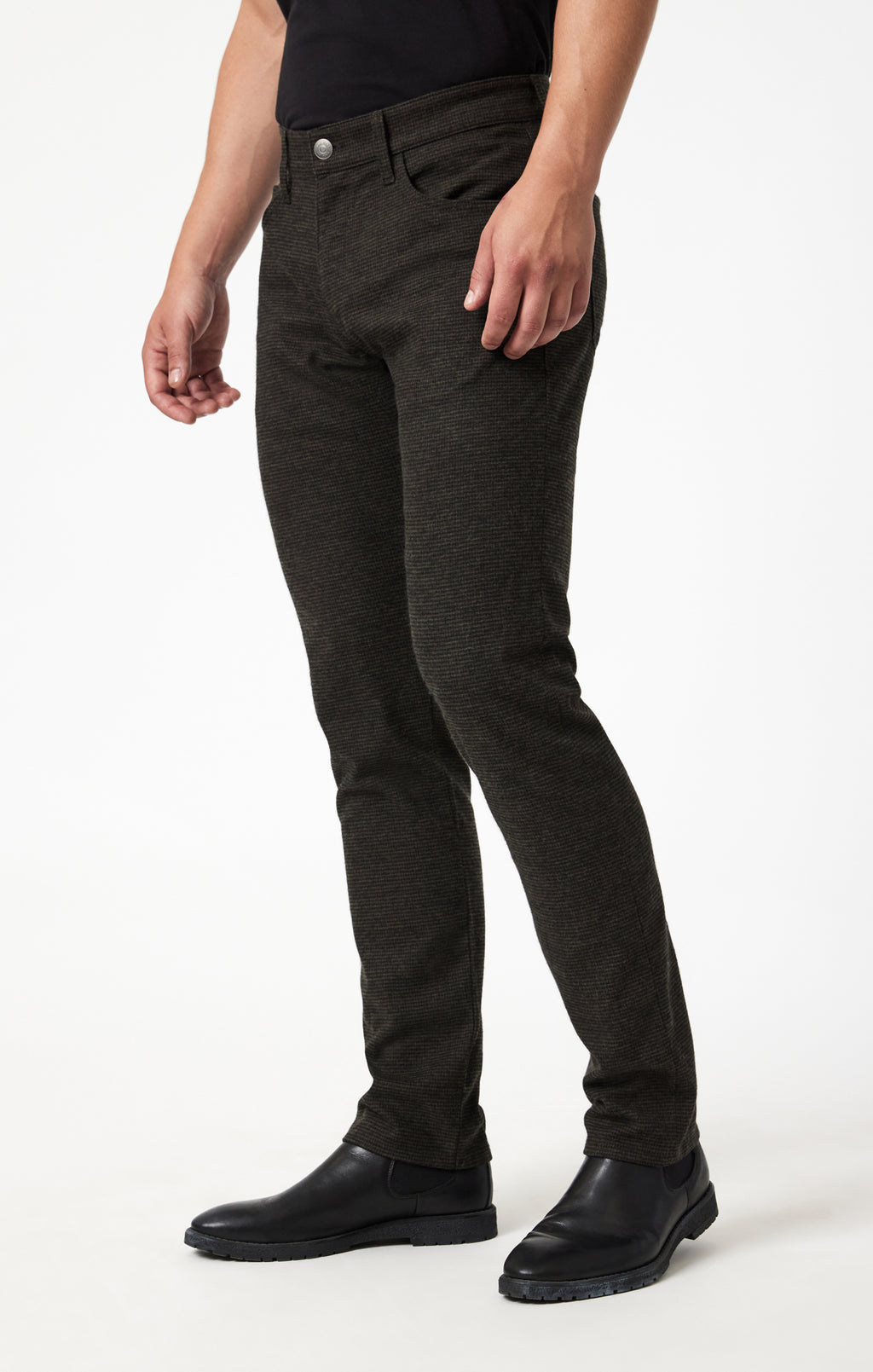 JAKE SLIM LEG IN BROWN HERRINGBONE - Mavi Jeans