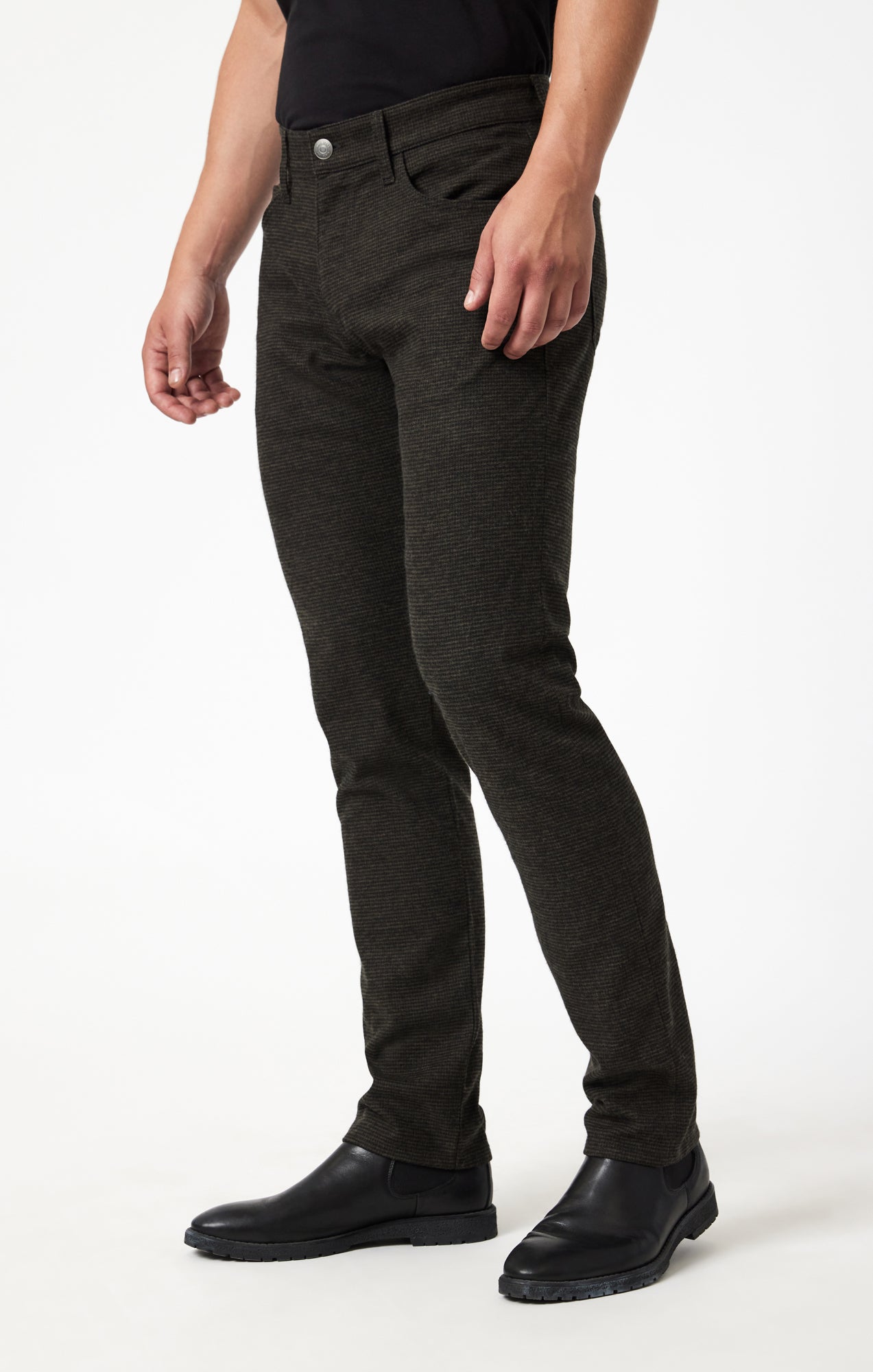 JAKE SLIM LEG IN BROWN HERRINGBONE - Mavi Jeans
