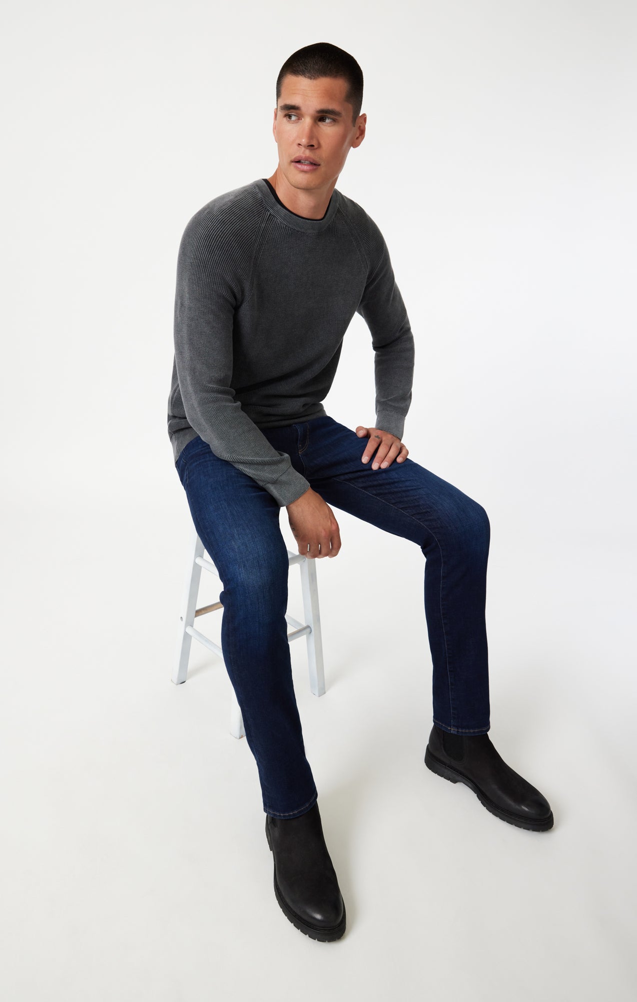 MARCUS SLIM STRAIGHT IN RINSE BRUSHED FEATHER BLUE - Mavi Jeans