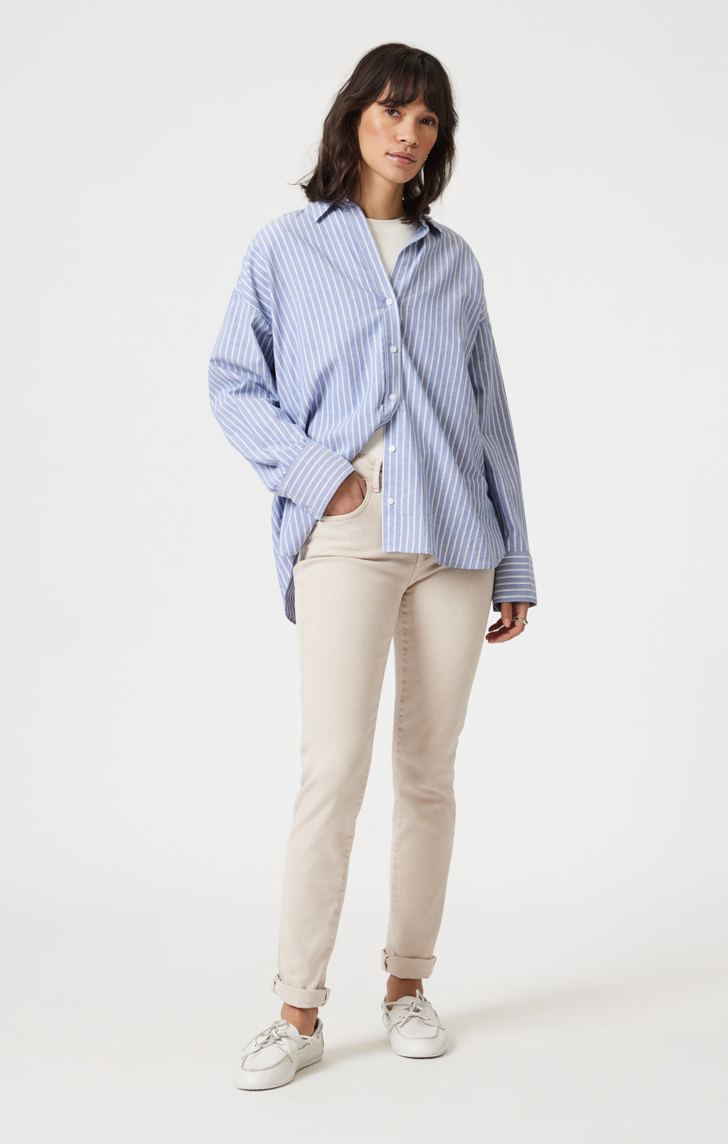 KATHLEEN SLIM BOYFRIEND IN BEIGE FLEX BLUE - Mavi Jeans